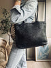 Shopper i flettet skind - Black