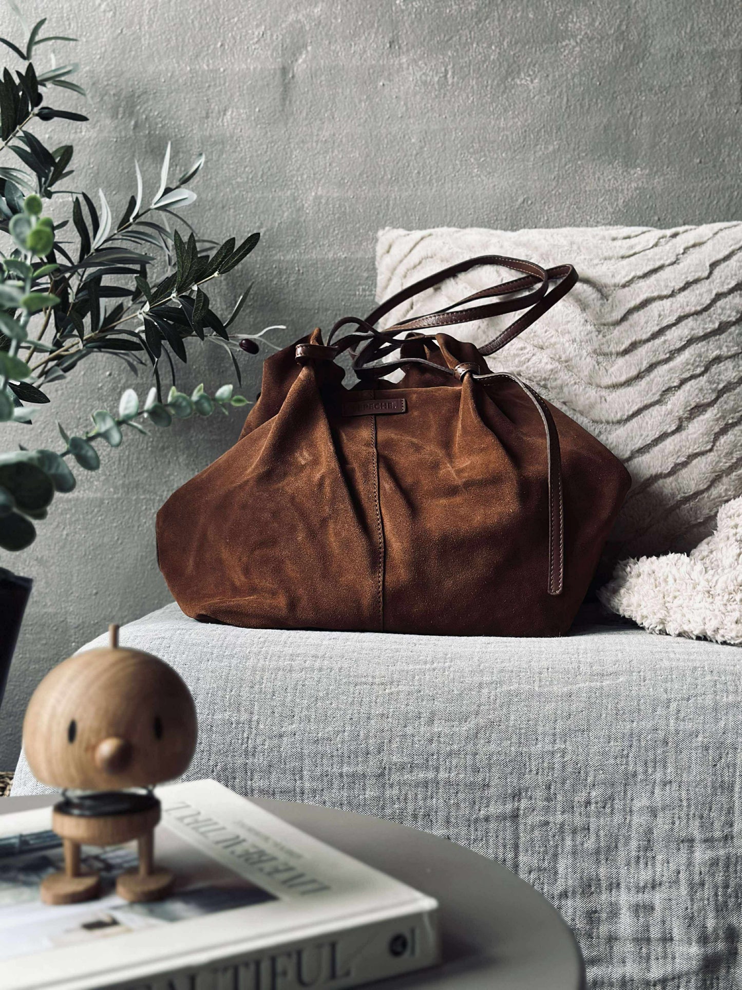 Smuk ruskindsshopper - Cognac