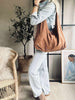 Shopper i blødt ruskind - Cognac