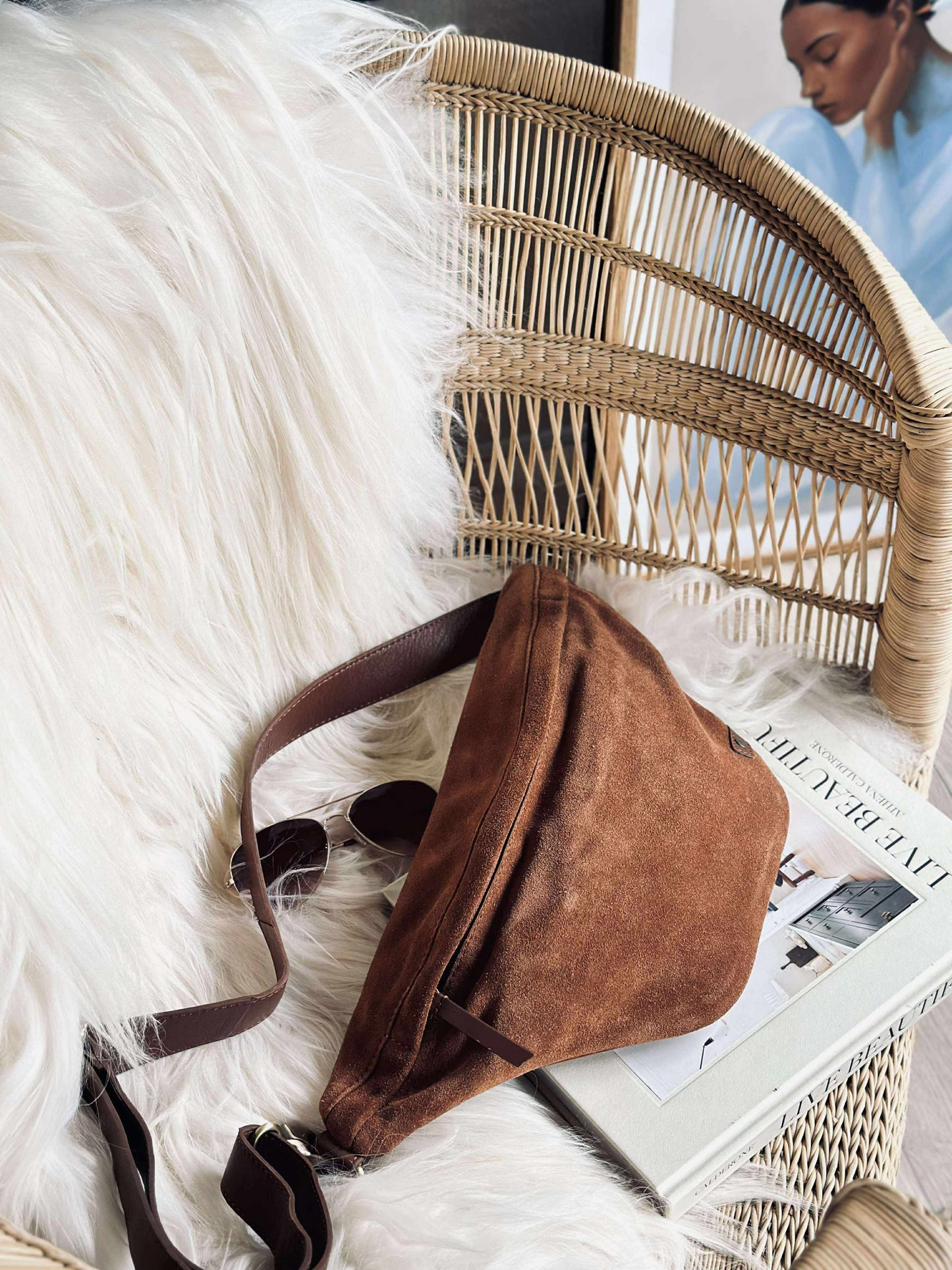 Smuk ruskindsbumbag - Cognac