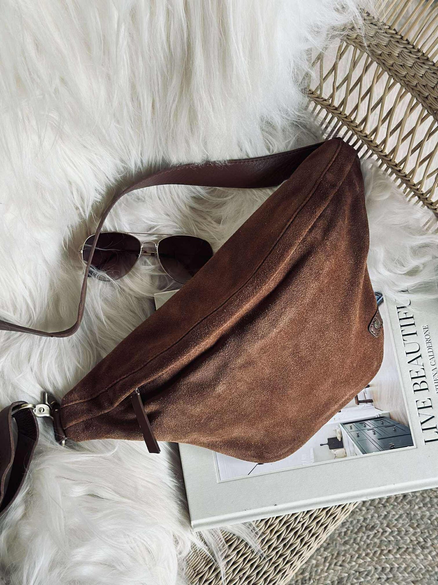 Smuk ruskindsbumbag - Cognac