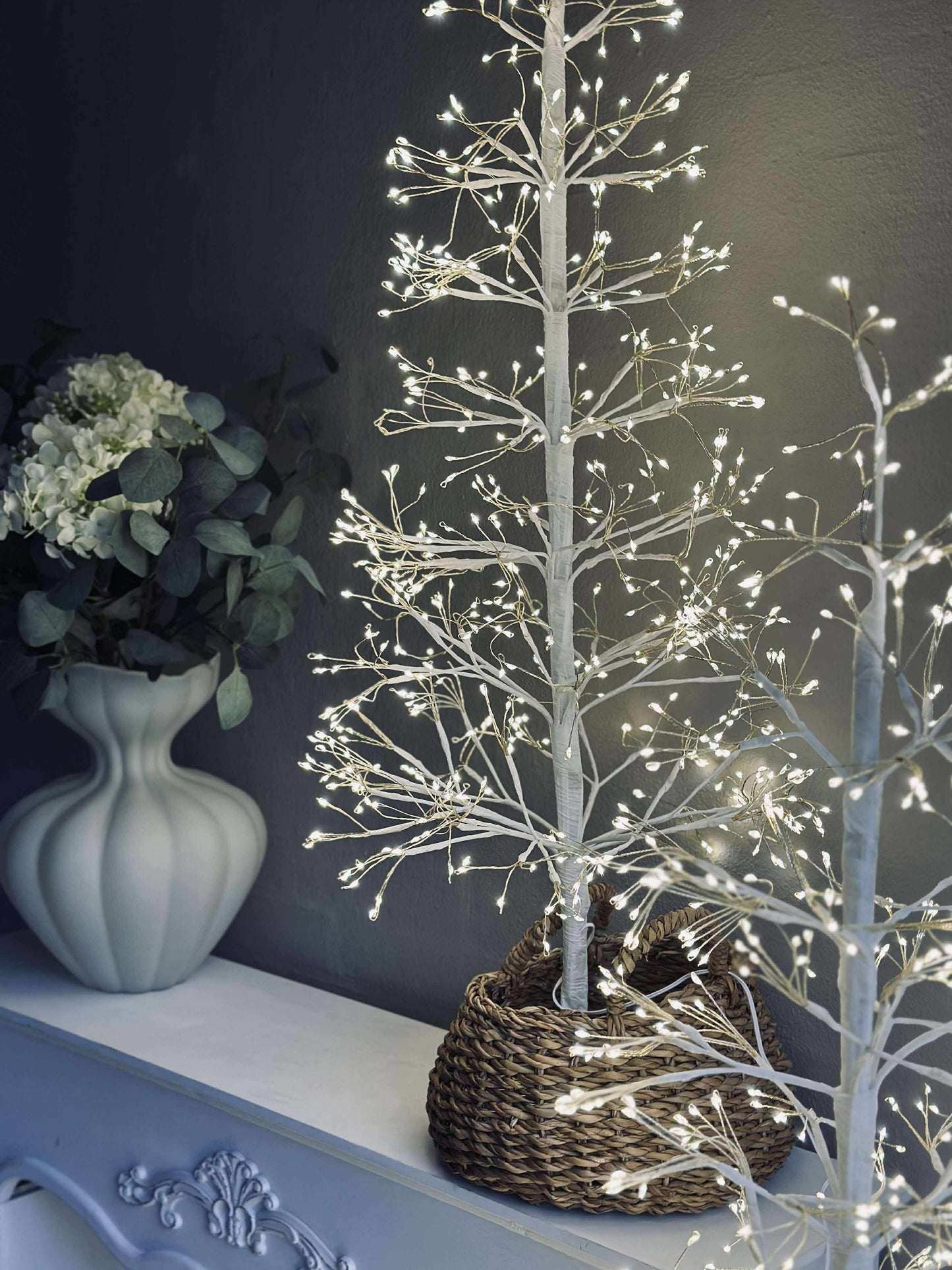 Juletræ med 600 led lys - Hvid