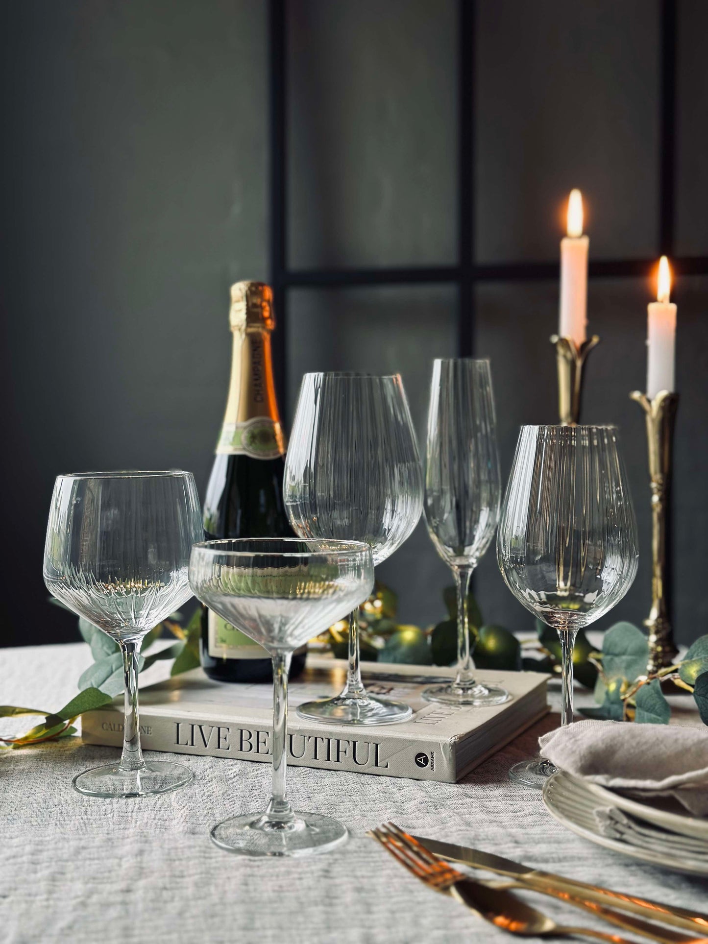 Champagneglas CRYSTAL - Sæt med 4 stk.