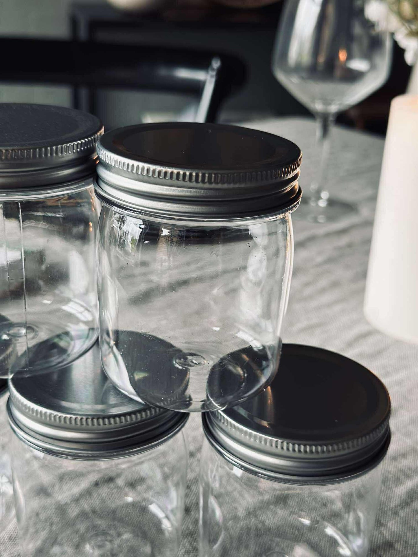 Opbevaringsglas med låg - Sæt af 5 stk.