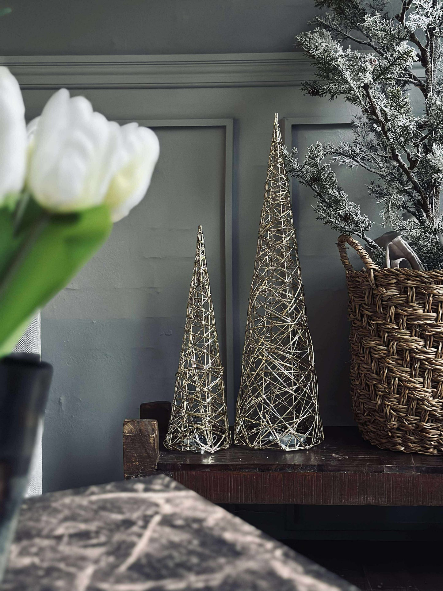 Kegle med LED lys - Gold