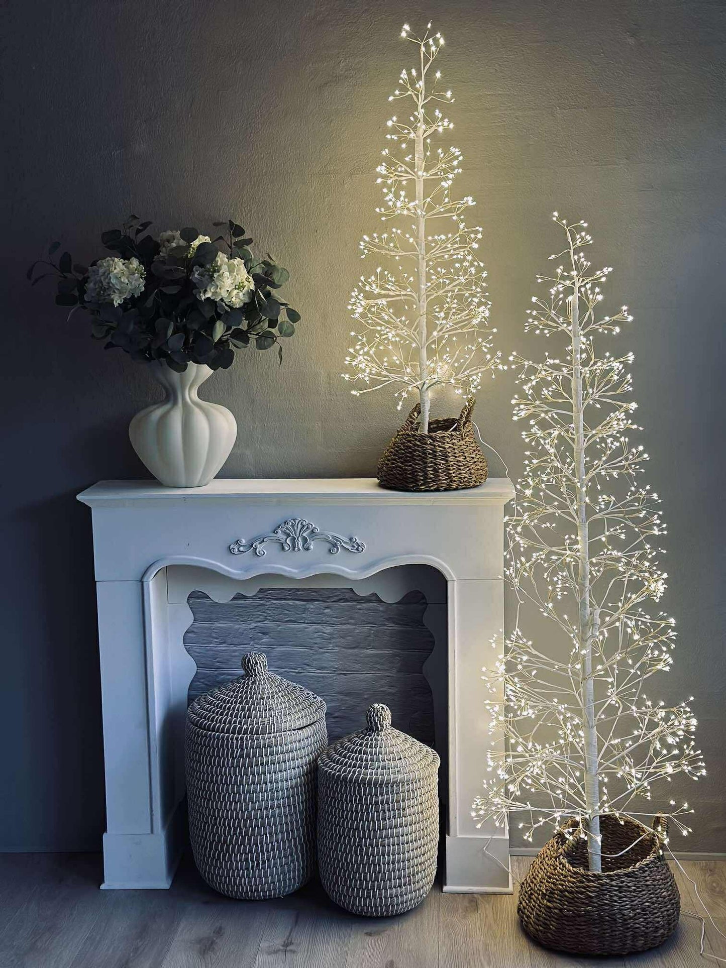 Juletræ med 600 led lys - Hvid