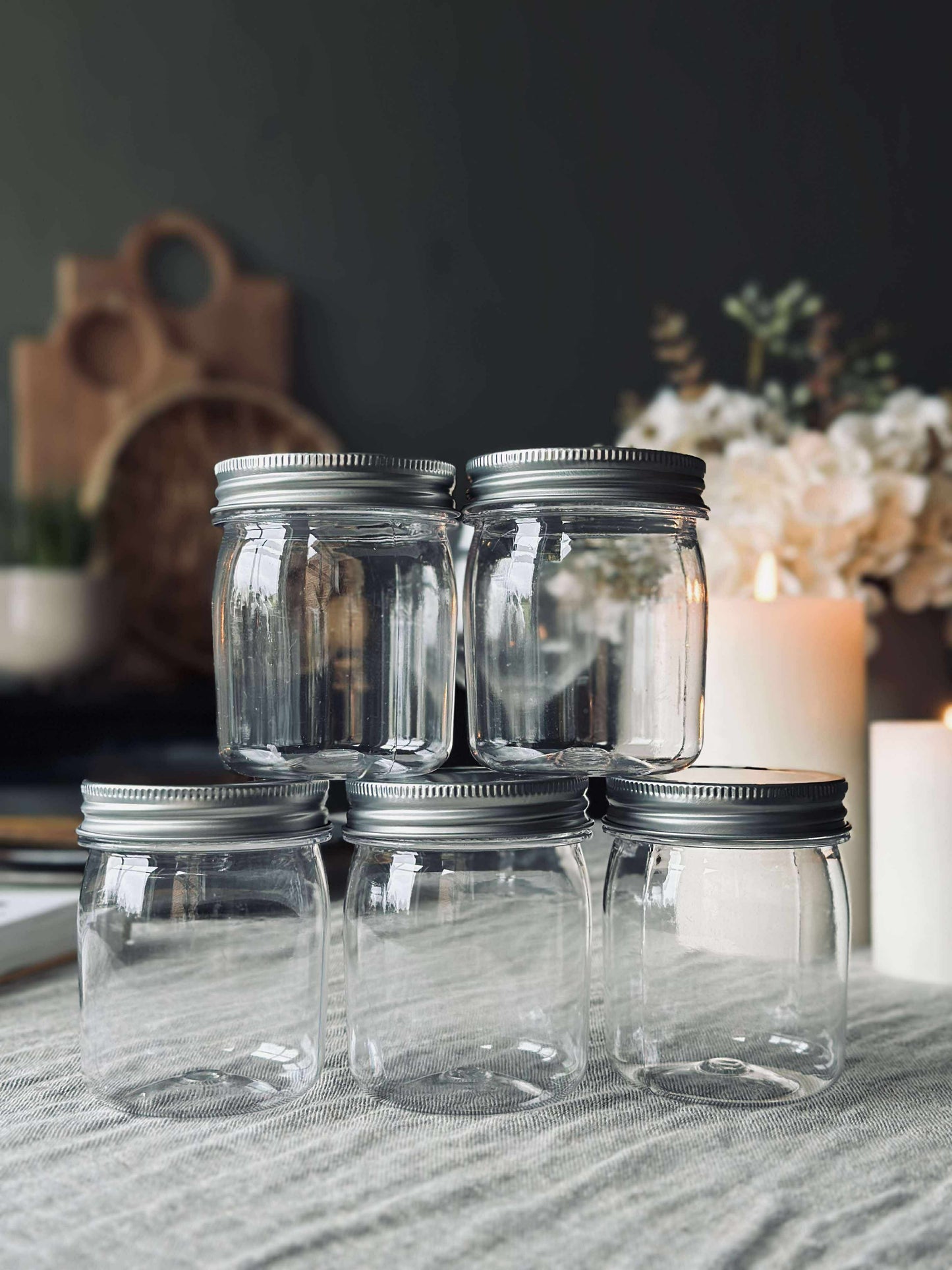 Opbevaringsglas med låg - Sæt af 5 stk.