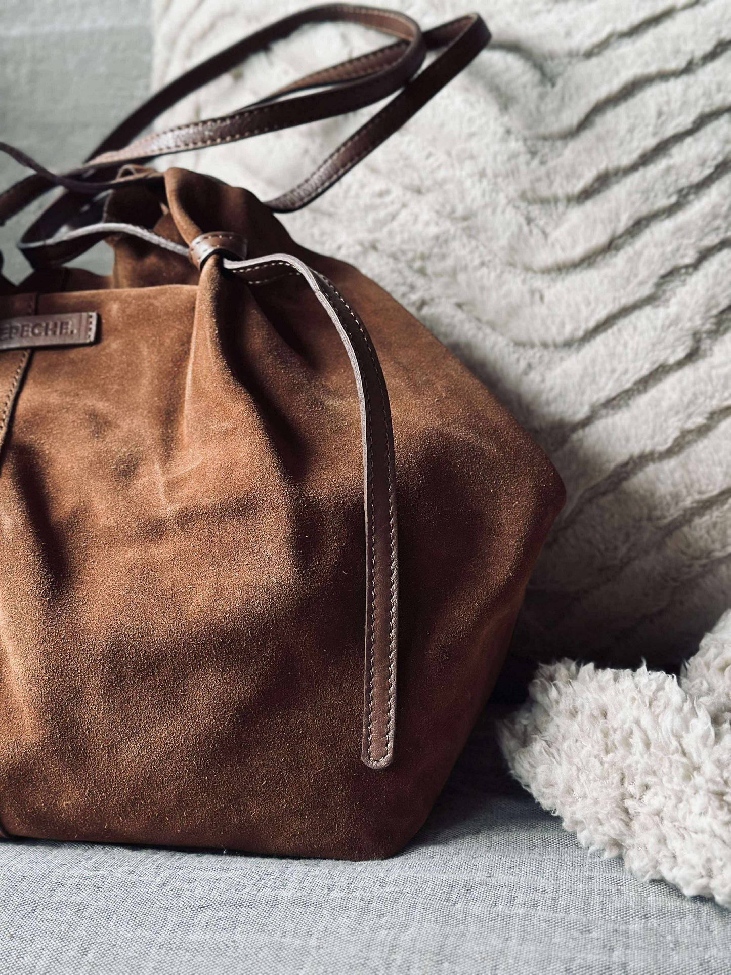 Smuk ruskindsshopper - Cognac