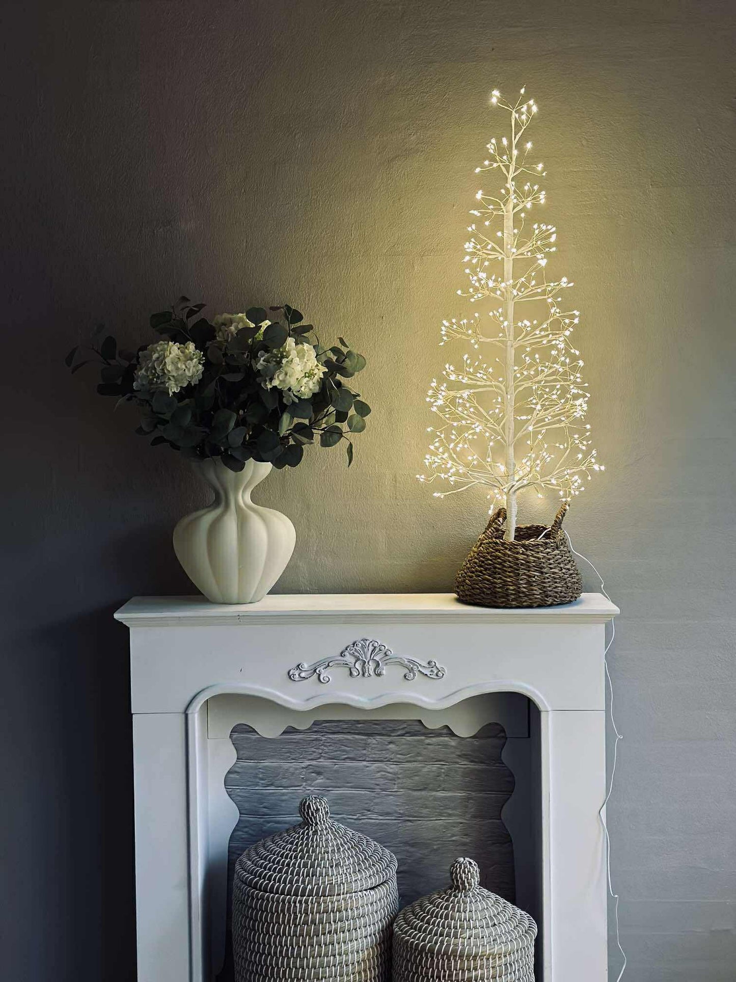 Juletræ med 600 led lys - Hvid