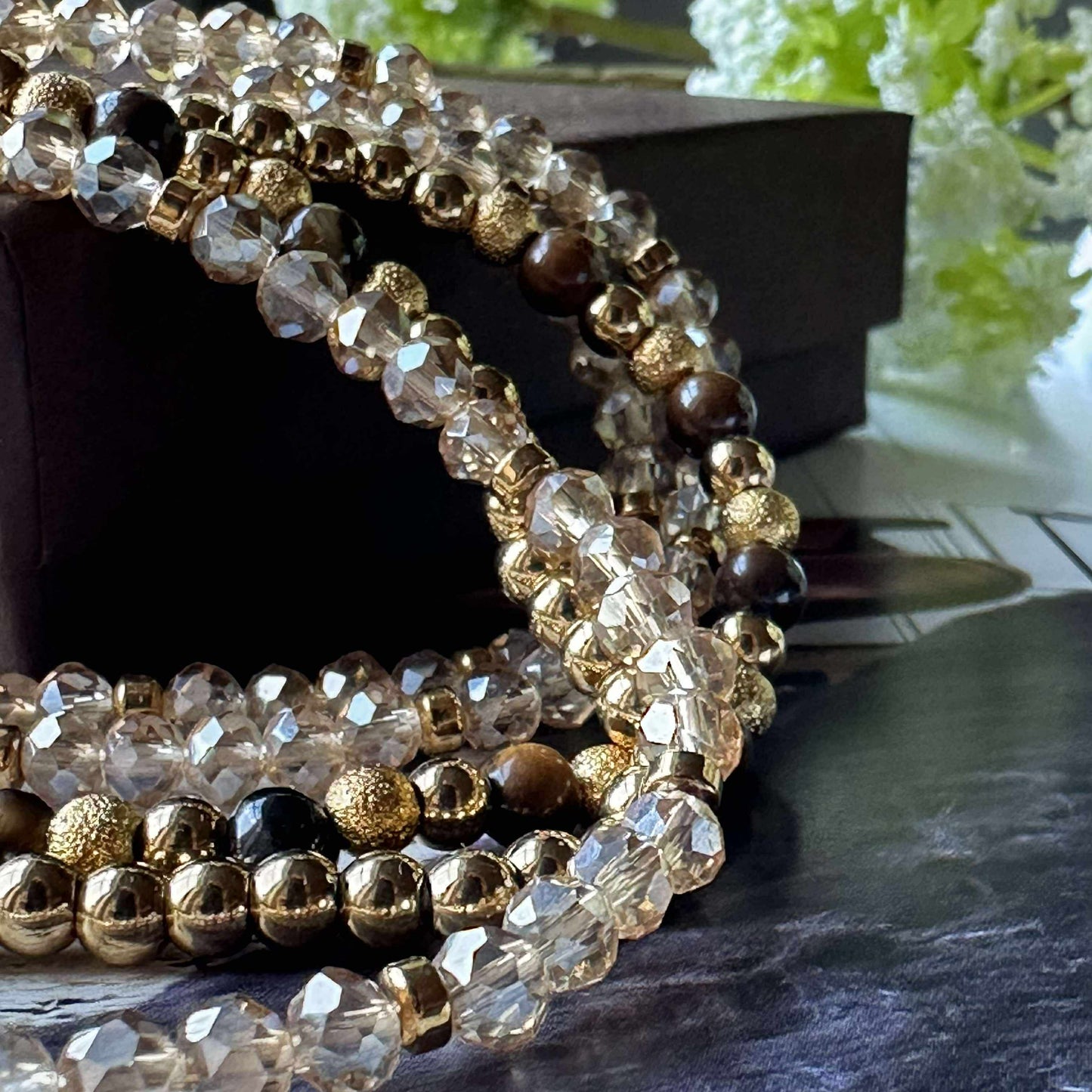 Armbånd Ofelia Tiger Eye - Sæt med 5 armbånd