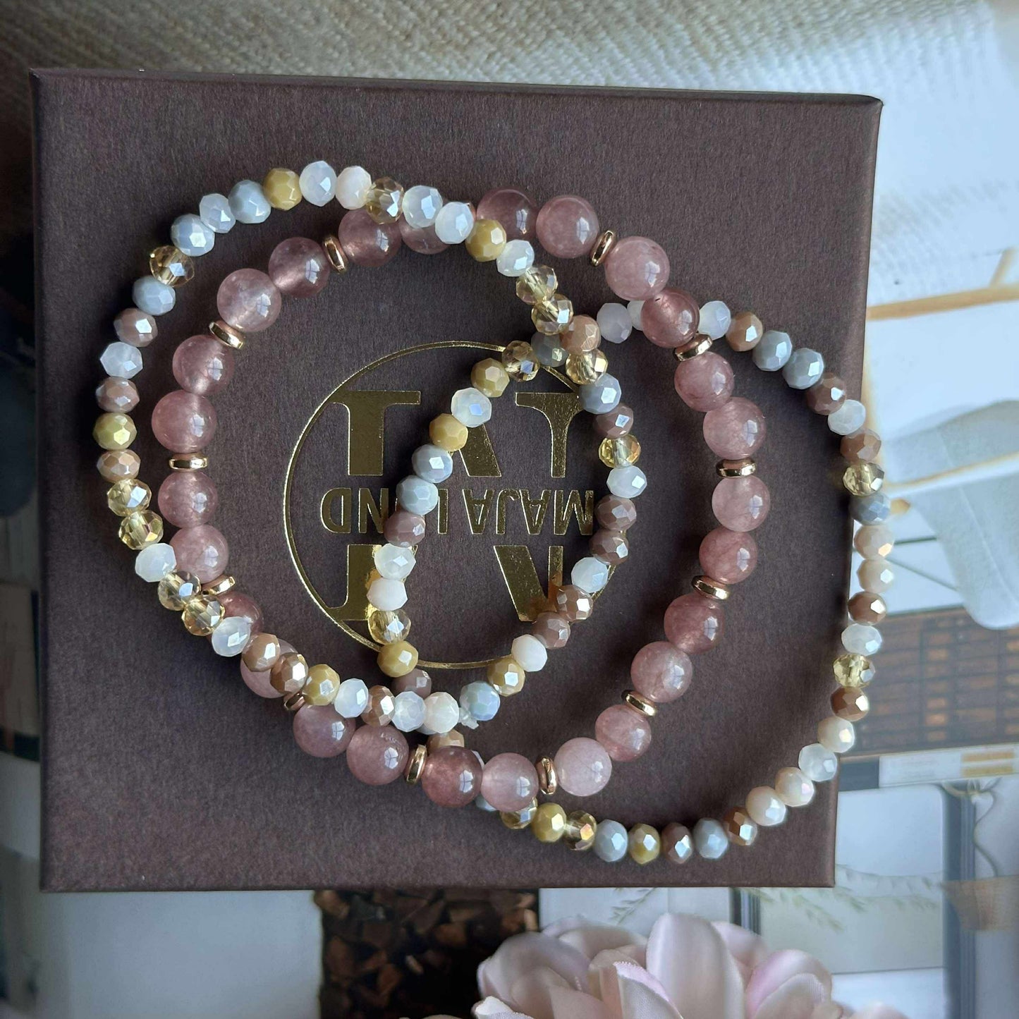 Armbånd Luna Vintage Rose – Sæt med 3 stk