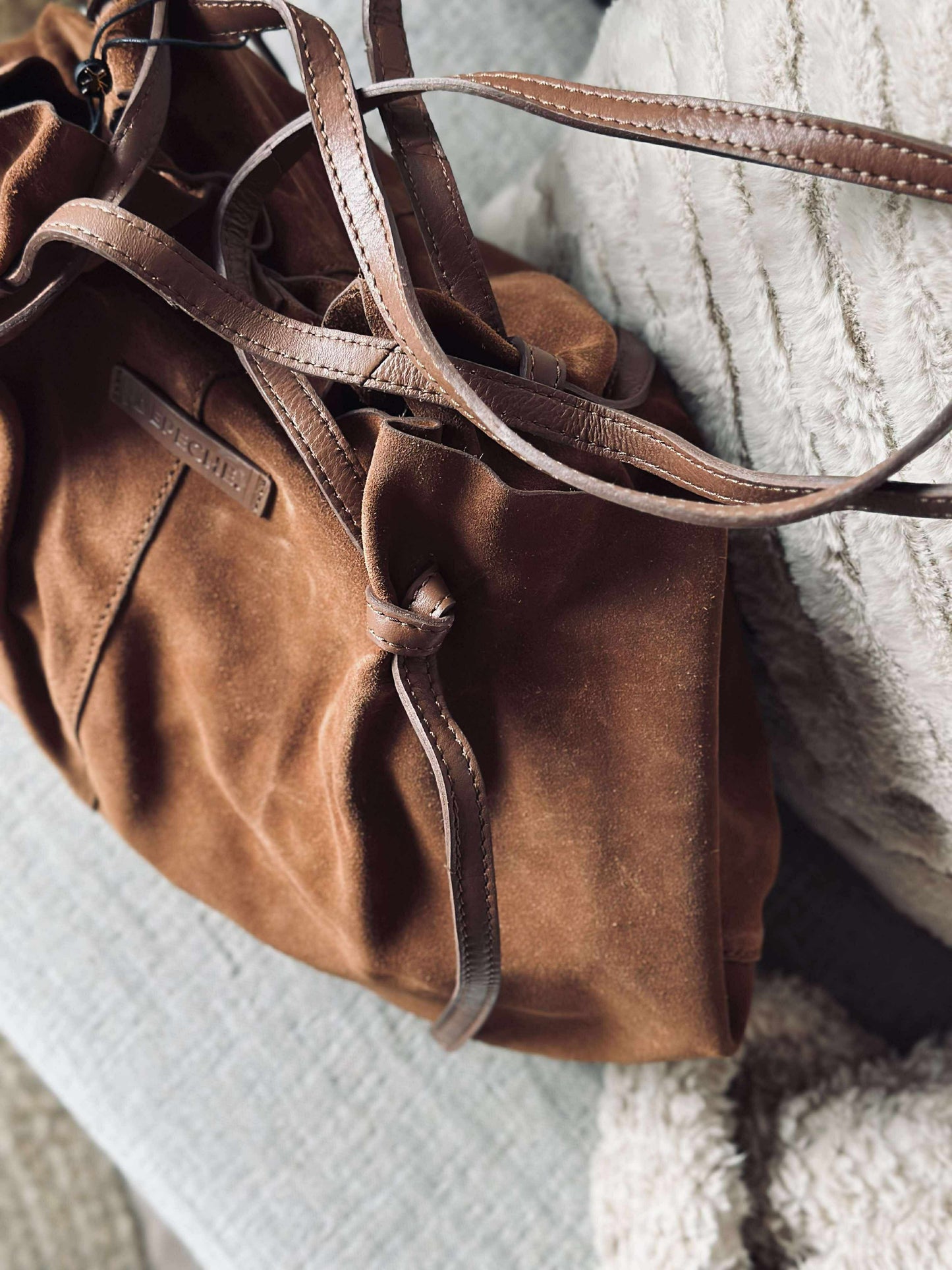 Smuk ruskindsshopper - Cognac