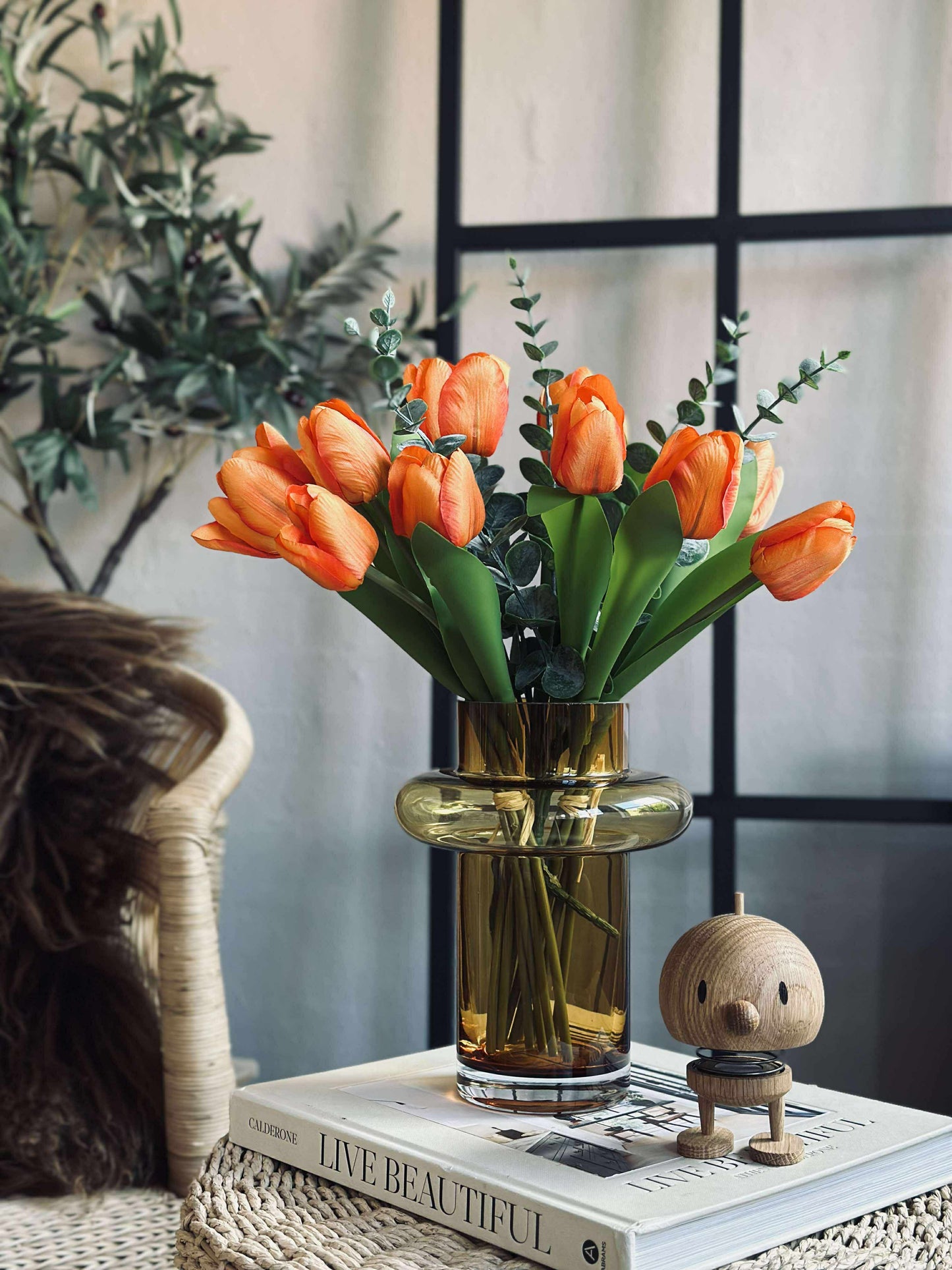 Vase i mundblæst glas - Lyngby amber