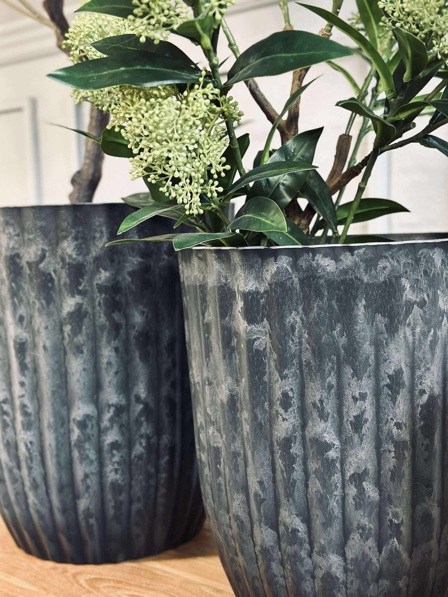 Urtepotter i beton look - Sæt af 2 stk