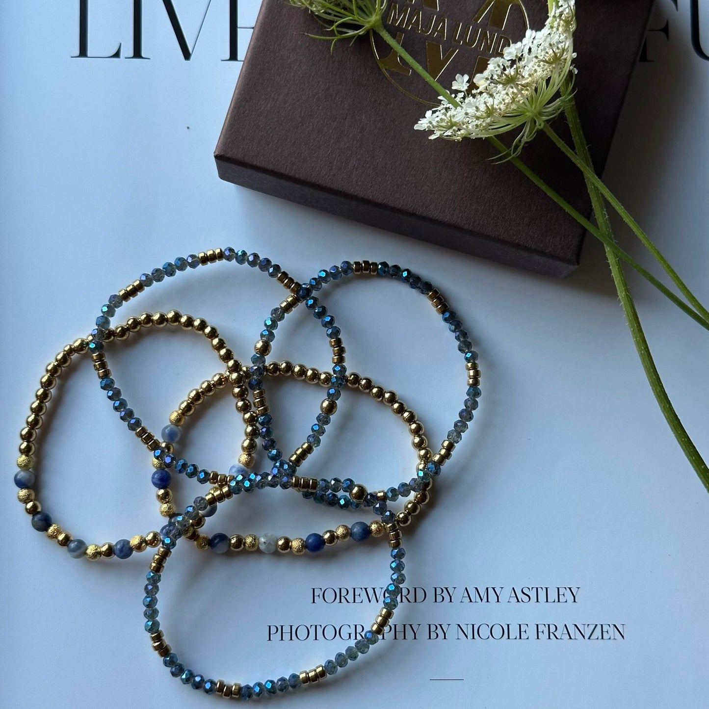 Armbånd Ofelia Navy - Sæt med 5 armbånd