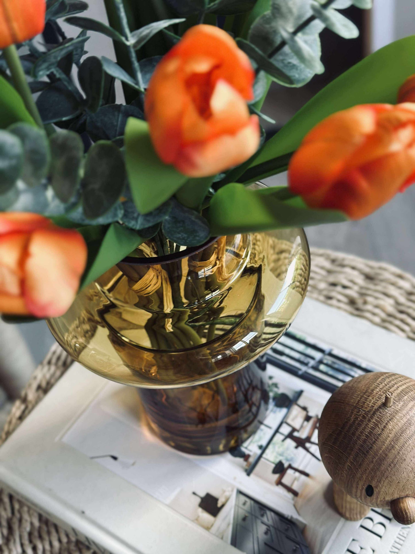 Vase i mundblæst glas - Lyngby amber