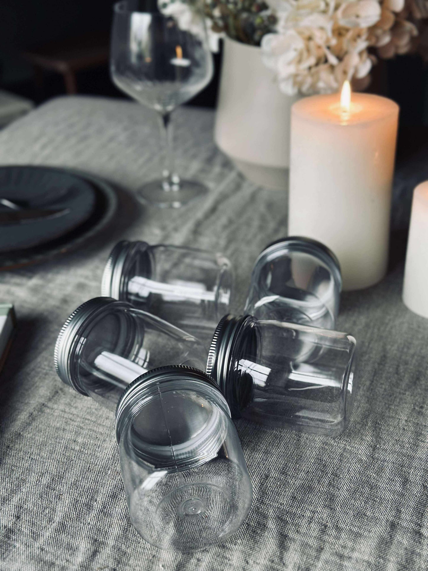 Opbevaringsglas med låg - Sæt af 5 stk.