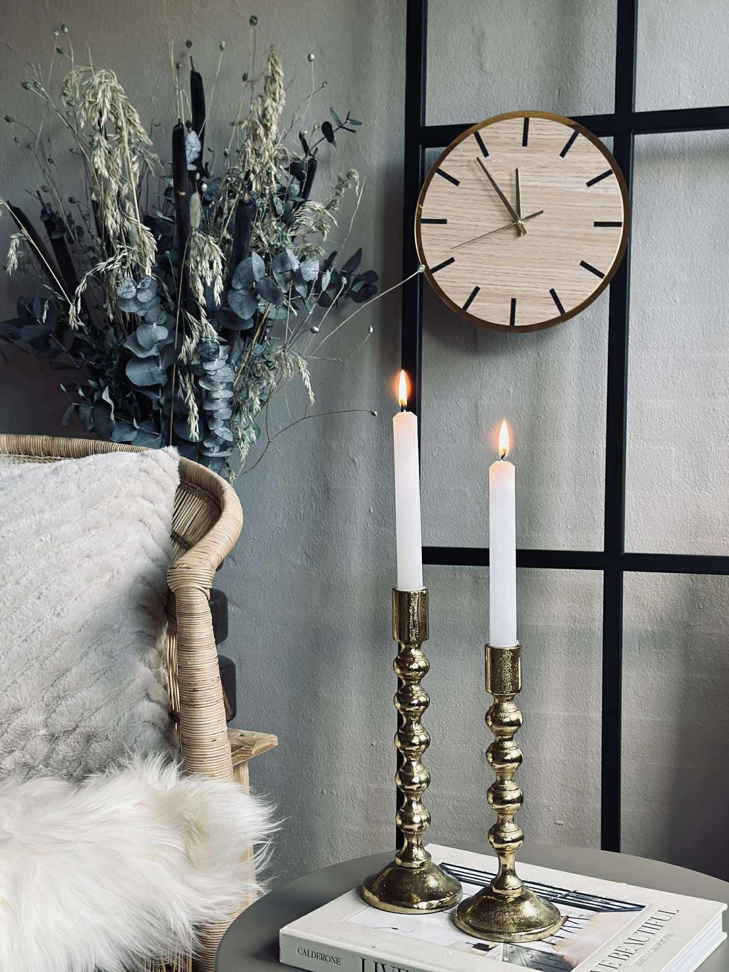 Vægur i træ - Ø30cm