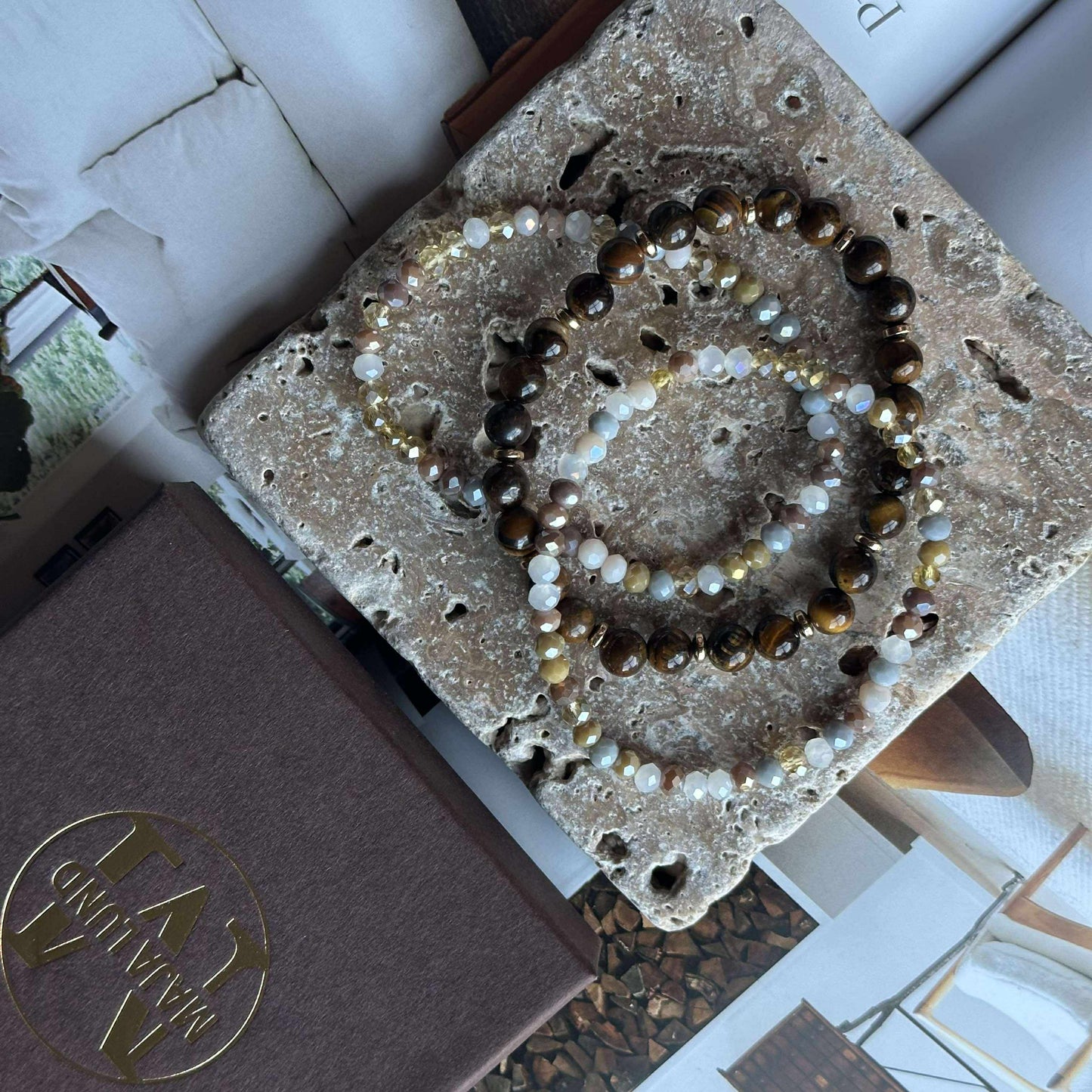 Armbånd Luna Tiger Eye – Sæt med 3 stk