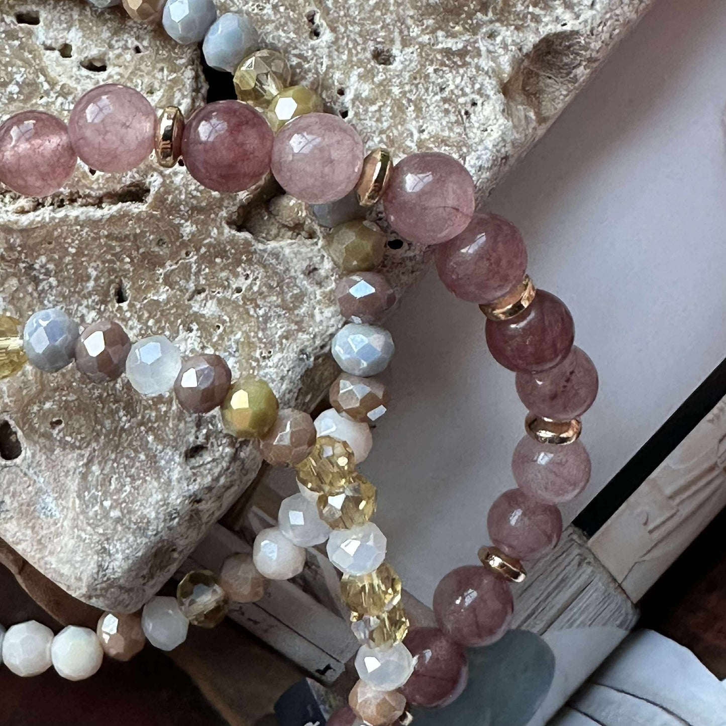 Armbånd Luna Vintage Rose – Sæt med 3 stk