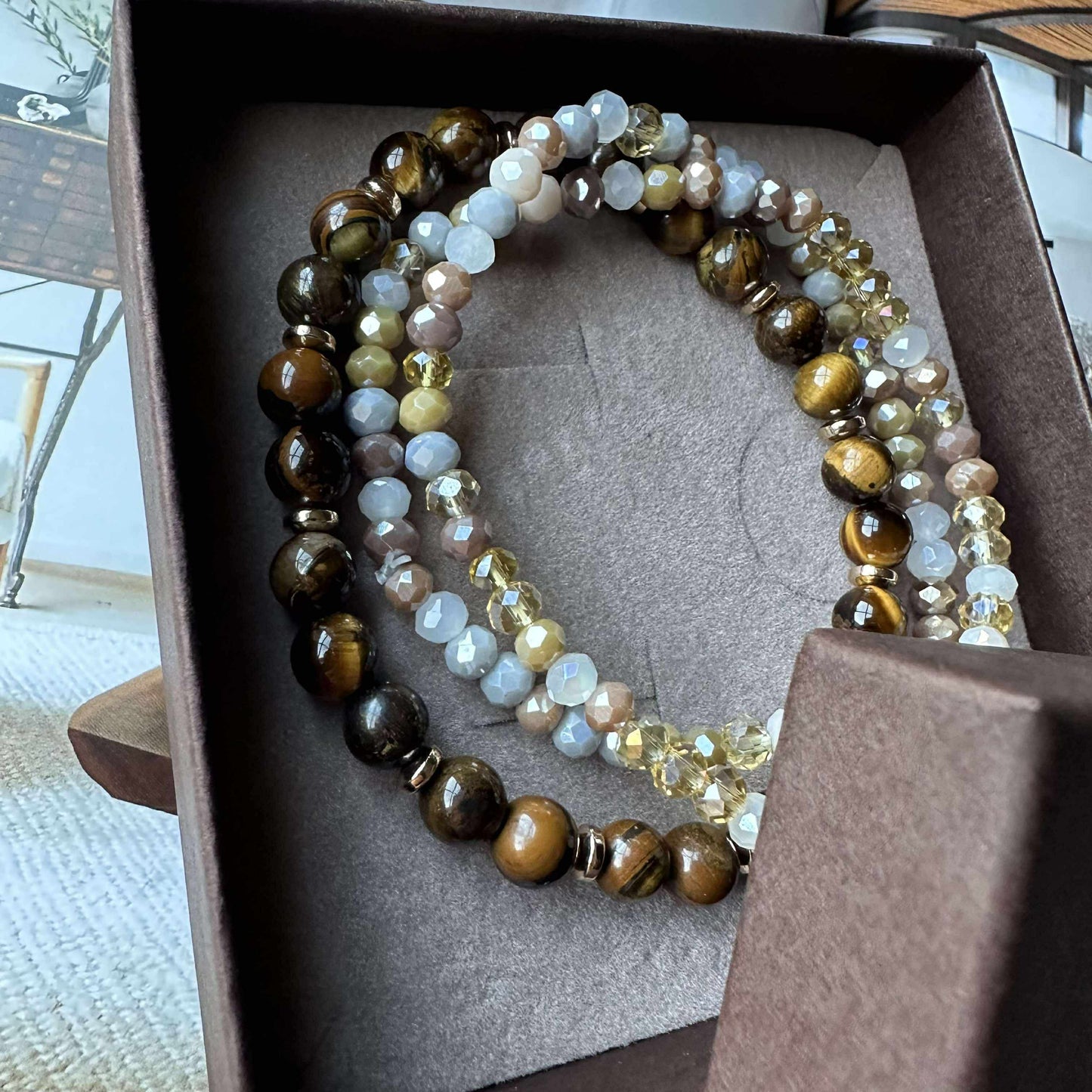 Armbånd Luna Tiger Eye – Sæt med 3 stk