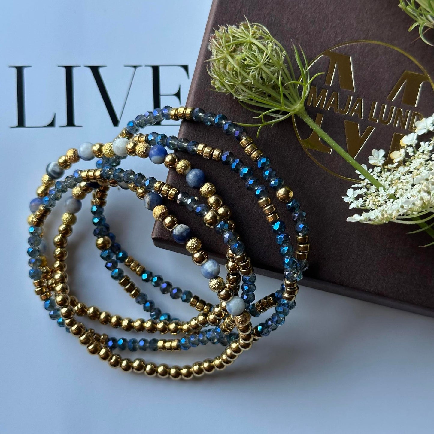 Armbånd Ofelia Navy - Sæt med 5 armbånd