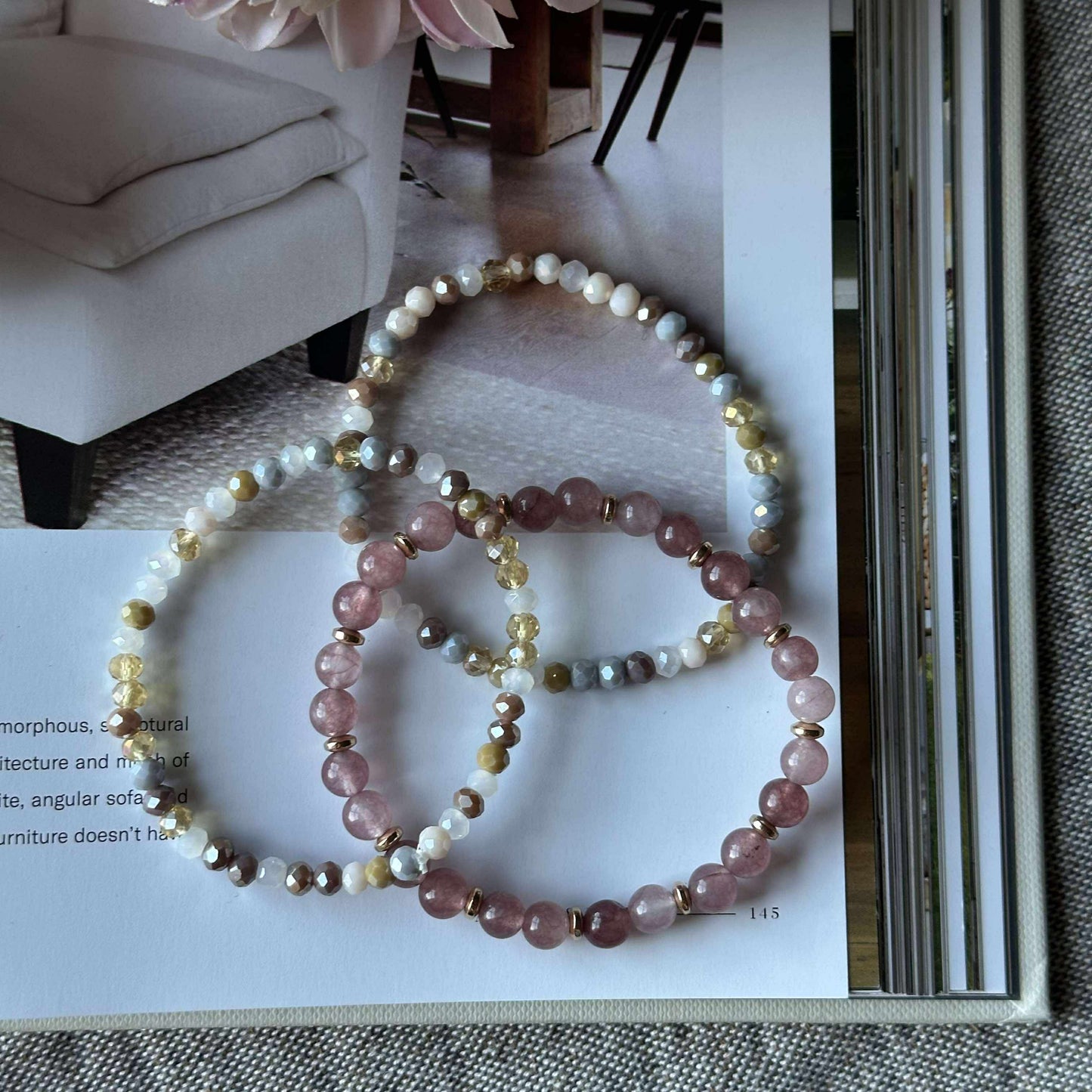 Armbånd Luna Vintage Rose – Sæt med 3 stk