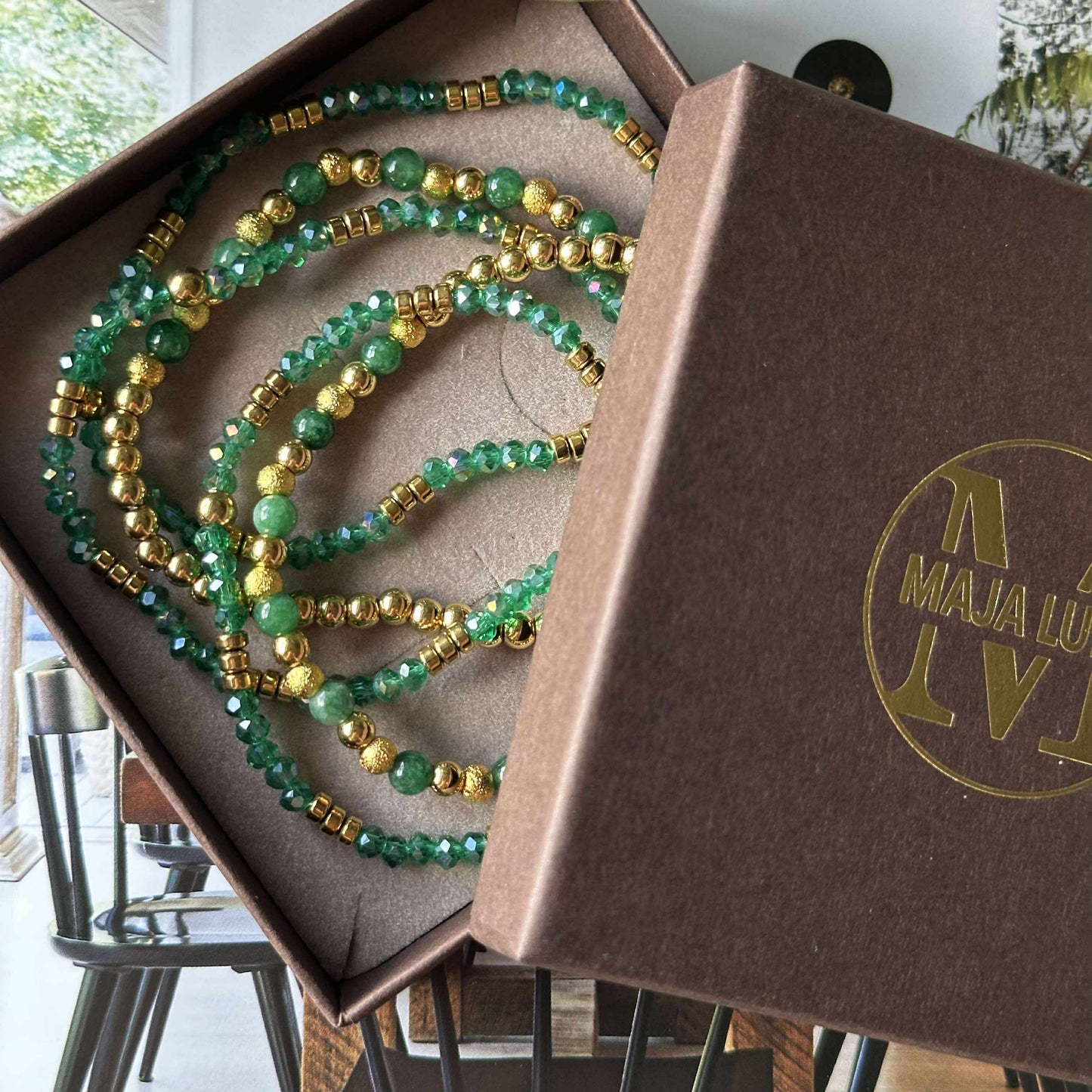 Armbånd Ofelia Emerald - Sæt med 5 armbånd
