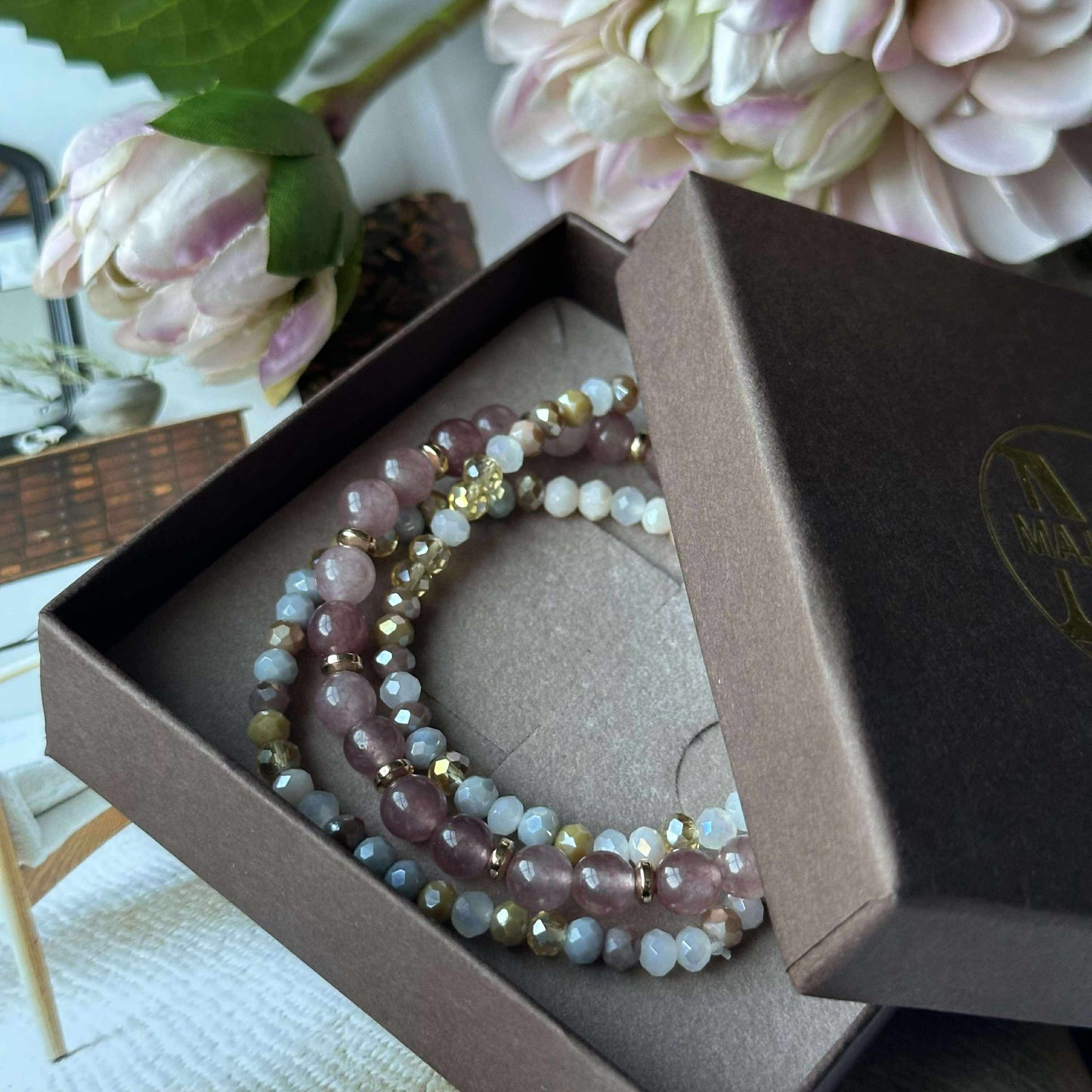 Armbånd Luna Vintage Rose – Sæt med 3 stk