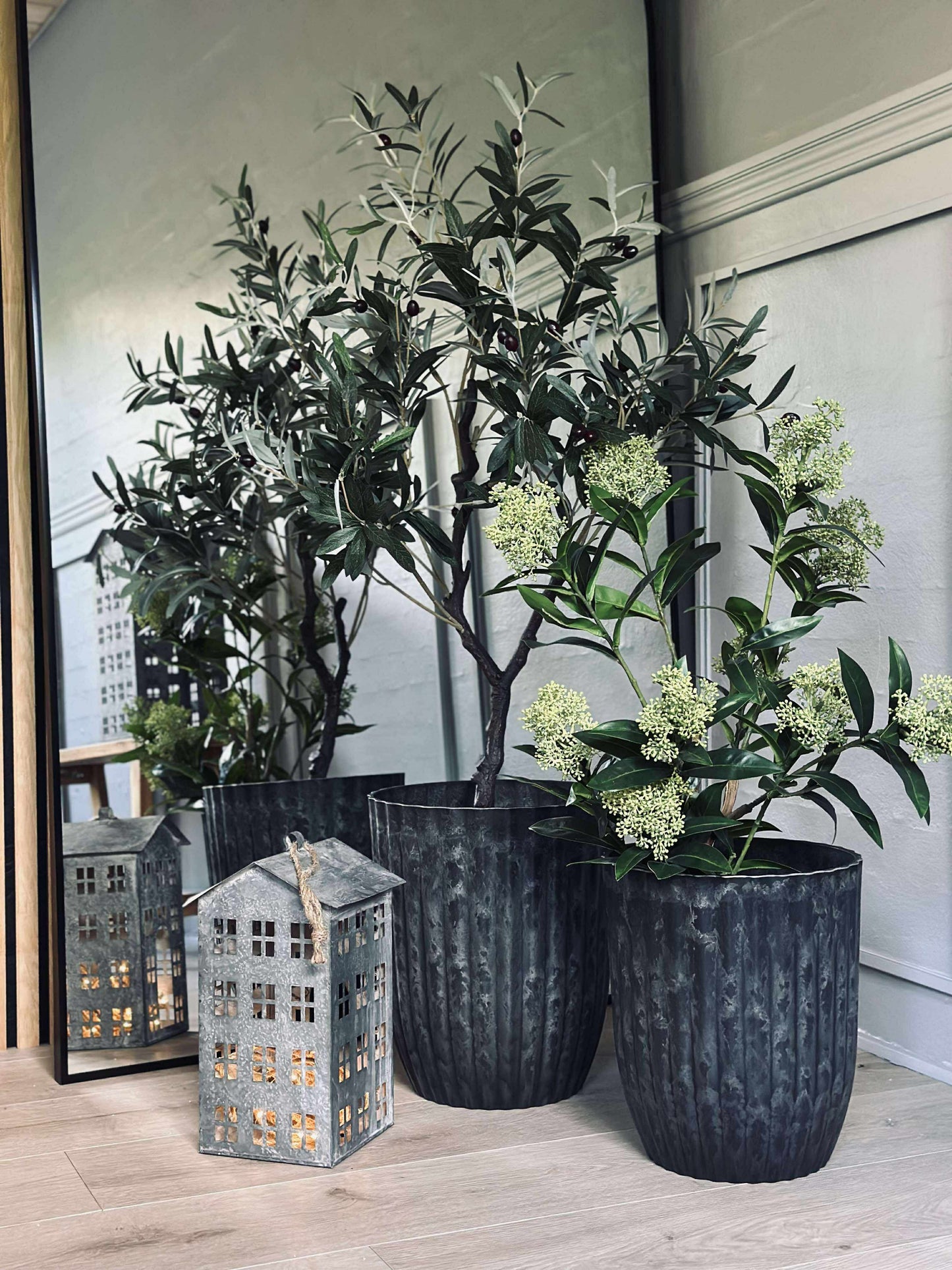 Urtepotter i beton look - Sæt af 2 stk