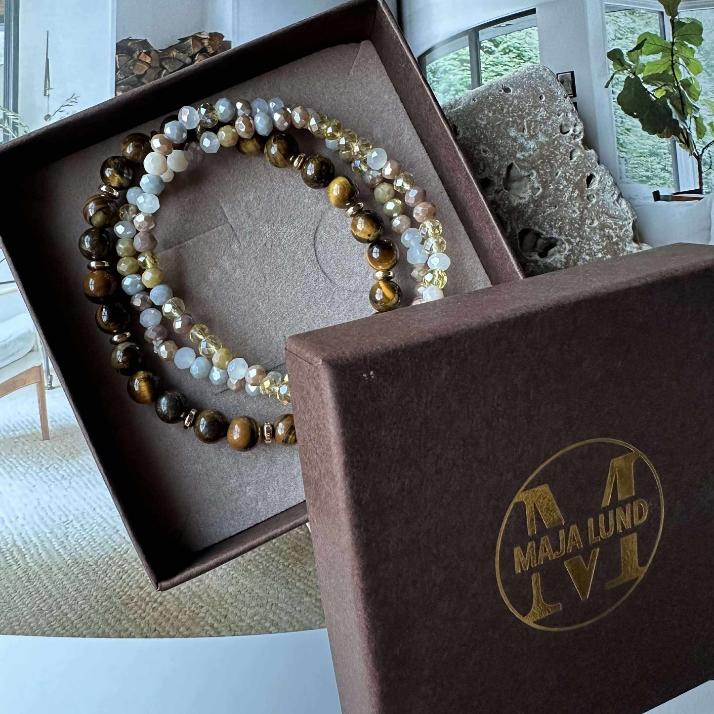 Armbånd Luna Tiger Eye – Sæt med 3 stk