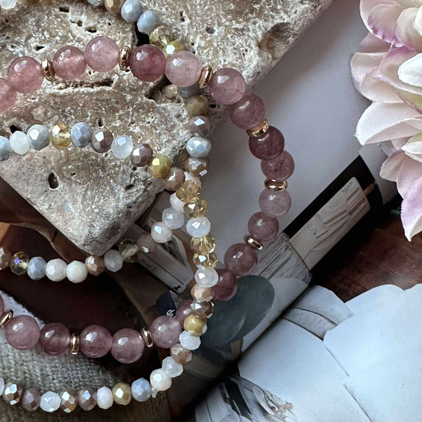 Armbånd Luna Vintage Rose – Sæt med 3 stk