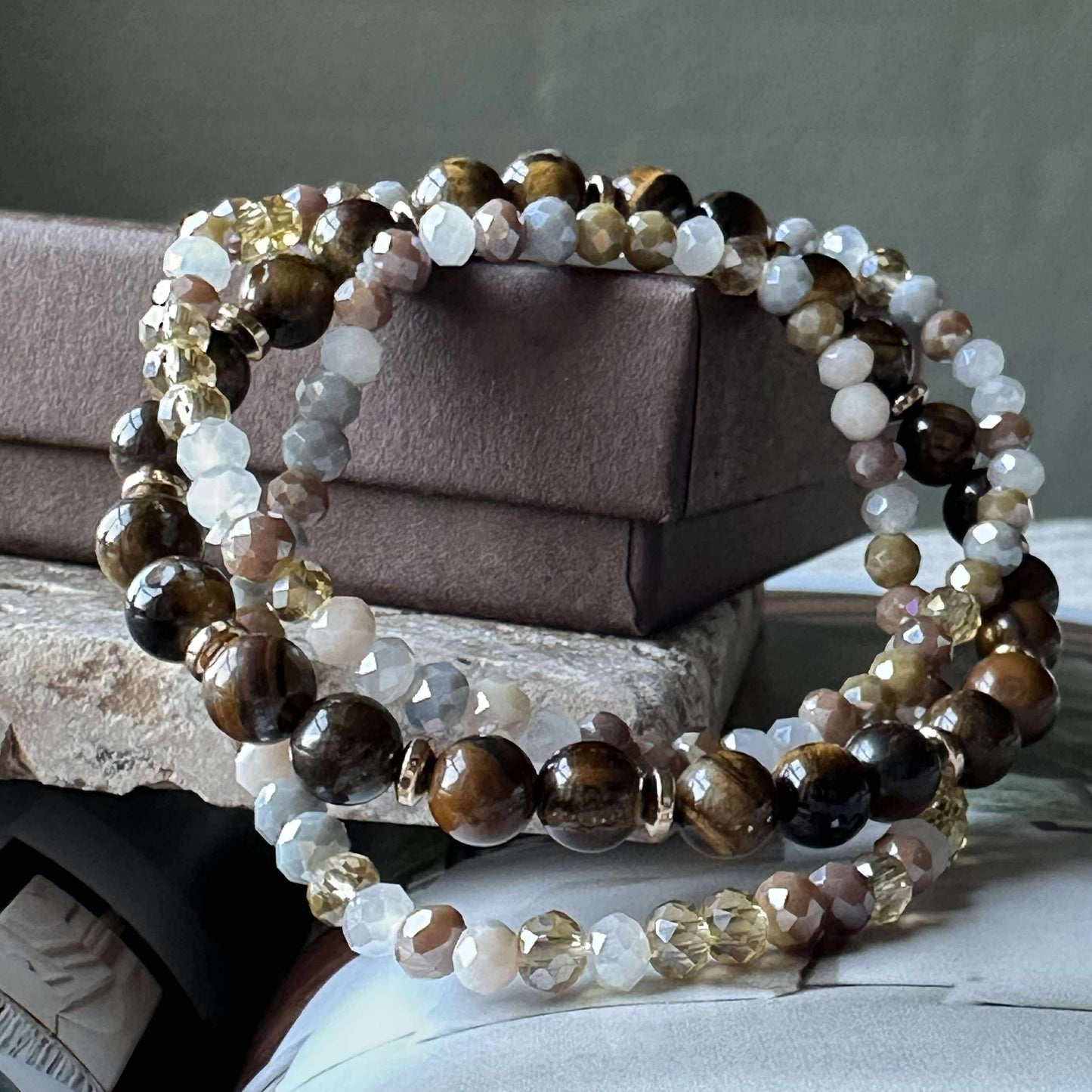 Armbånd Luna Tiger Eye – Sæt med 3 stk