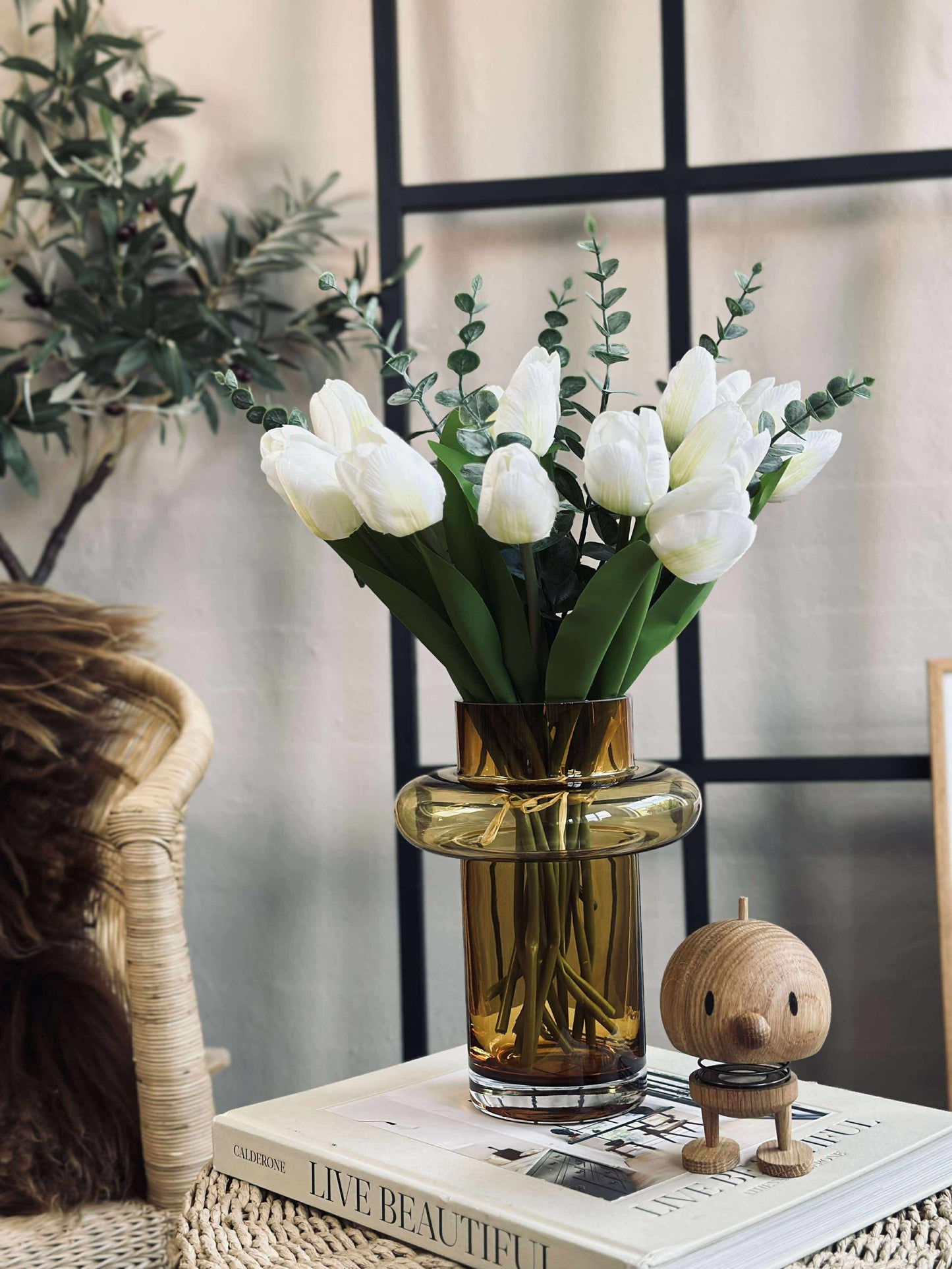 Vase i mundblæst glas - Lyngby amber
