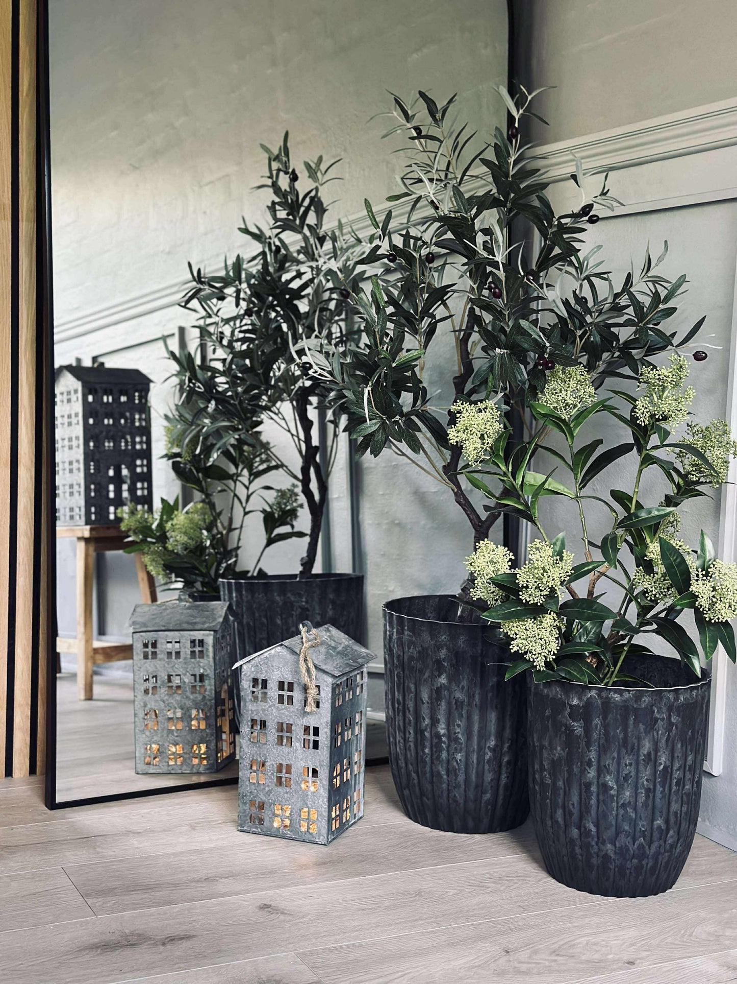 Urtepotter i beton look - Sæt af 2 stk