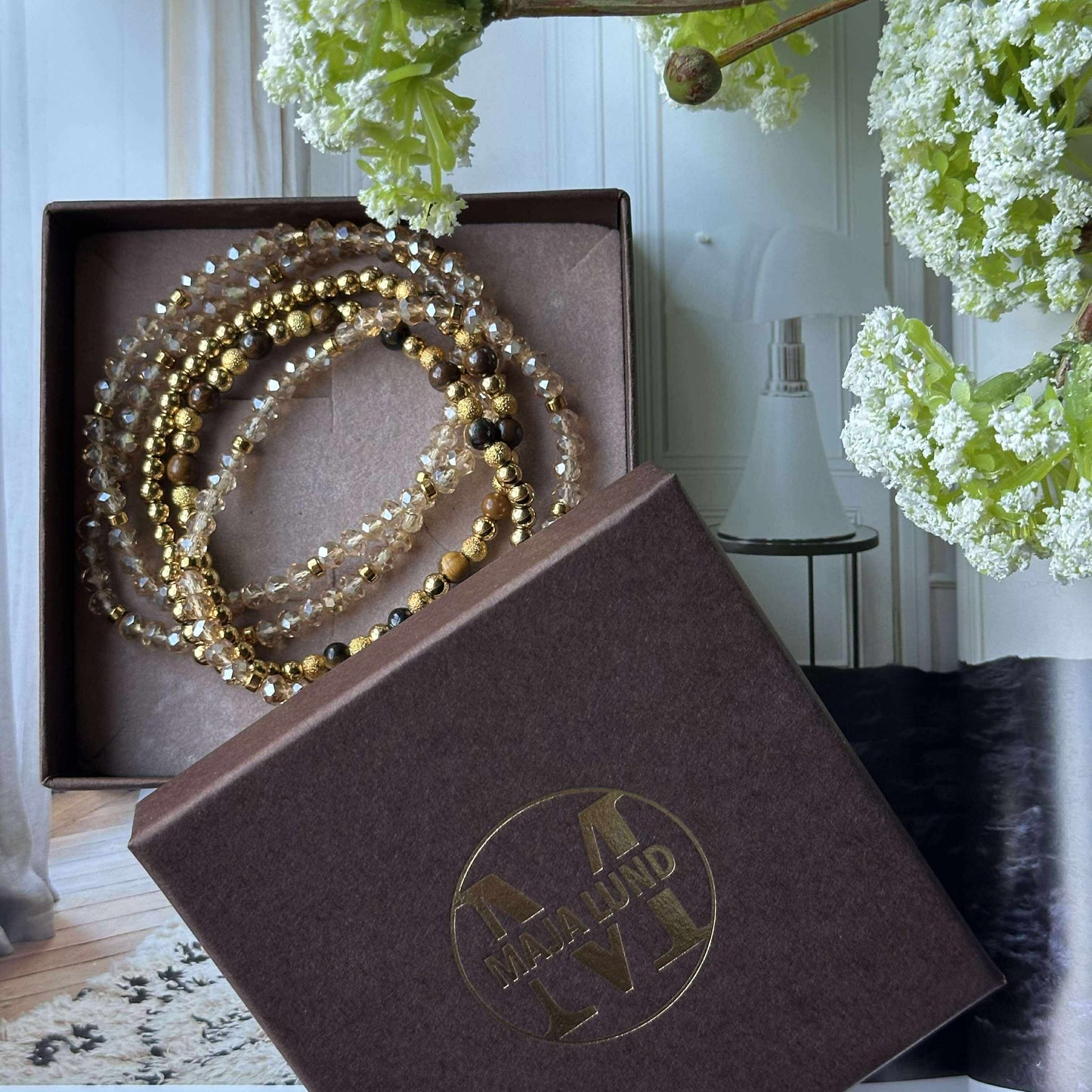 Armbånd Ofelia Tiger Eye - Sæt med 5 armbånd