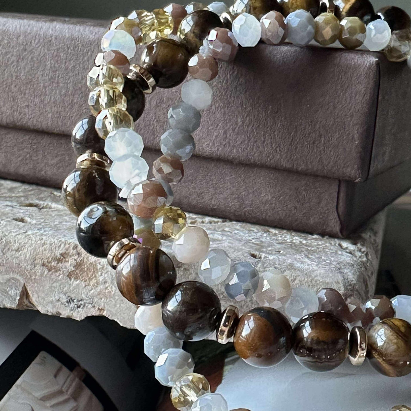 Armbånd Luna Tiger Eye – Sæt med 3 stk