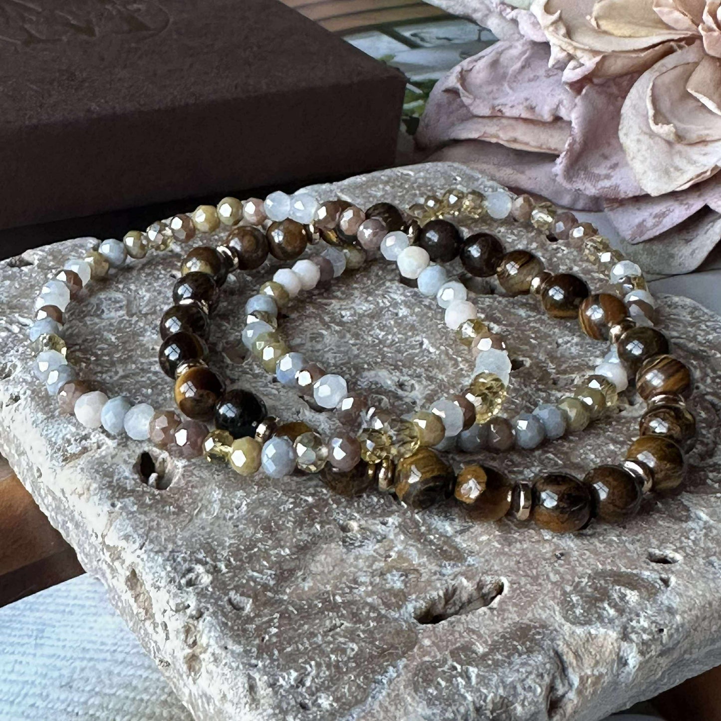 Armbånd Luna Tiger Eye – Sæt med 3 stk