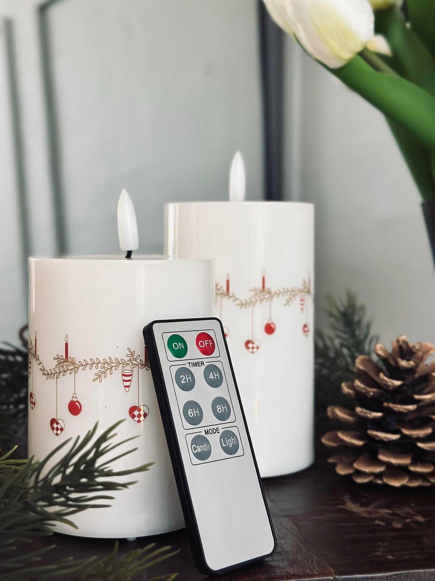 LED Bloklys TWINKLE CHRISTMAS - Sæt med 2stk.