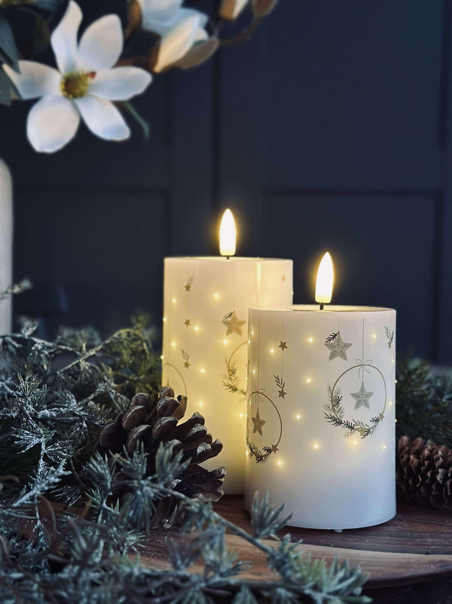 LED Bloklys TWINKLE CHRISTMAS - Sæt med 2stk.