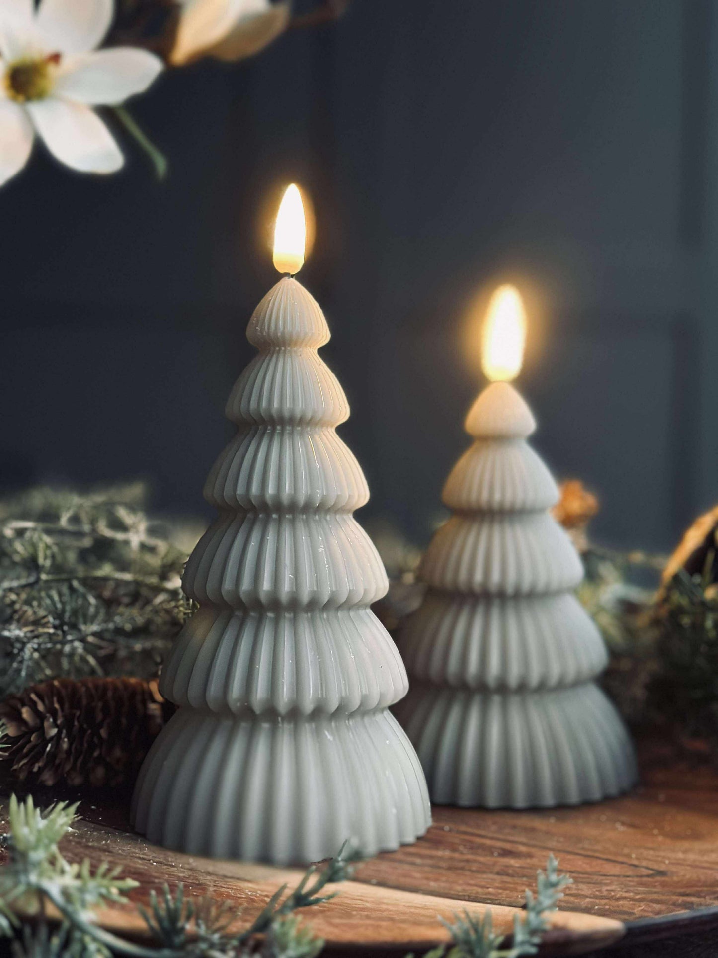 Juletræ med led lys - Sæt med 2 stk. Sand