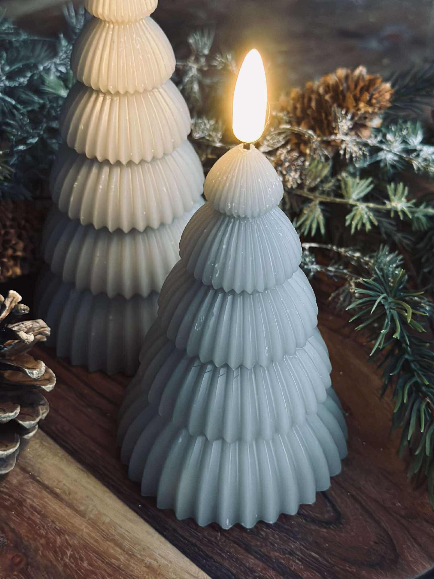 Juletræ med led lys - Sæt med 2 stk. Sand