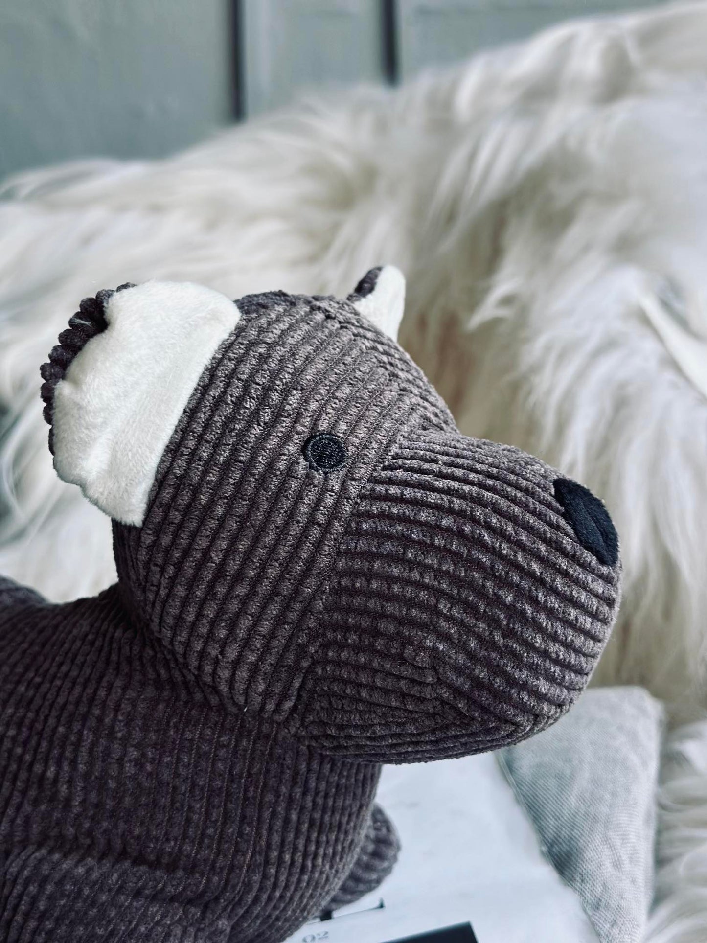 Dørstoppe hund - Brun fløjl