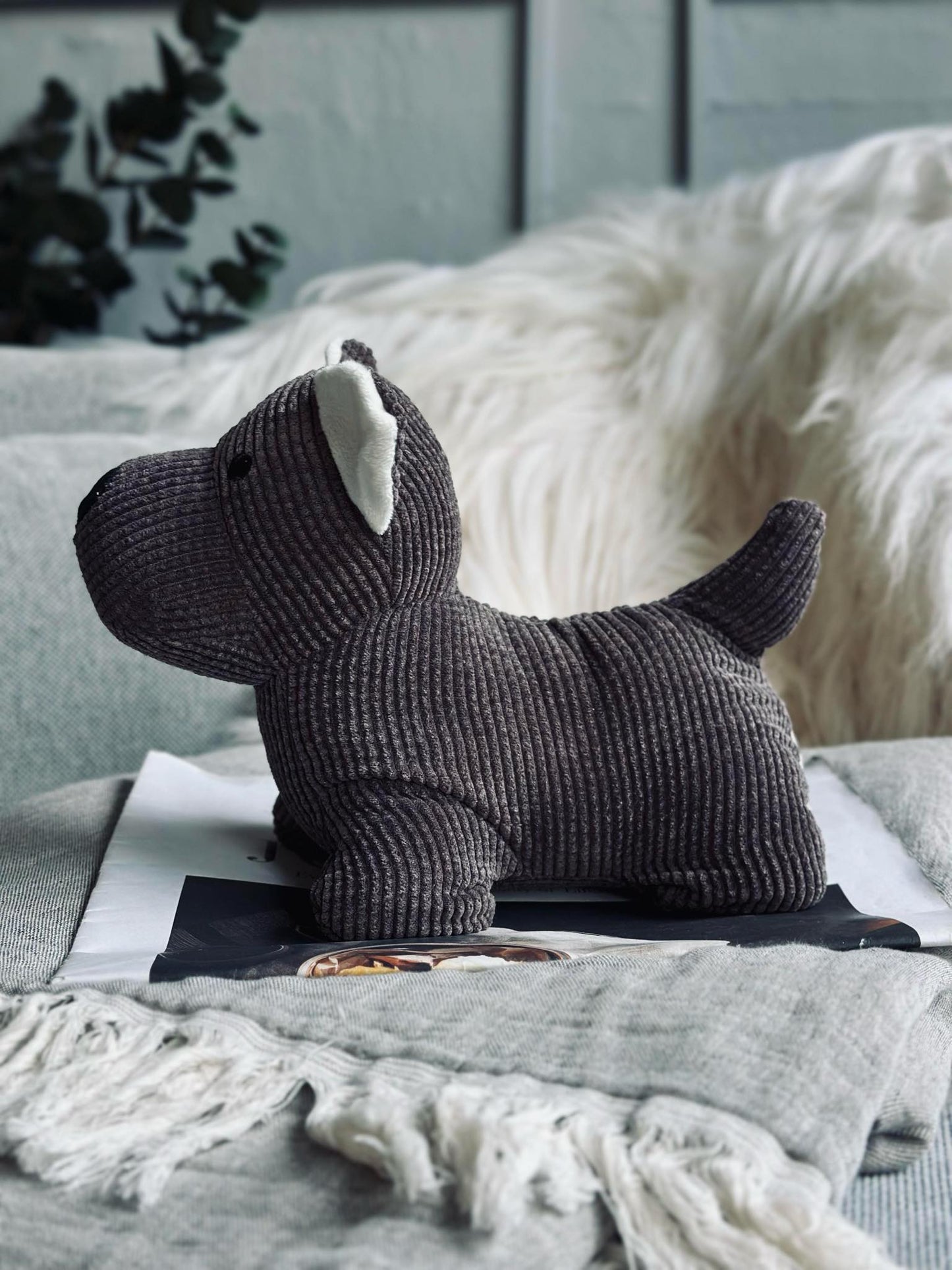 Dørstoppe hund - Brun fløjl