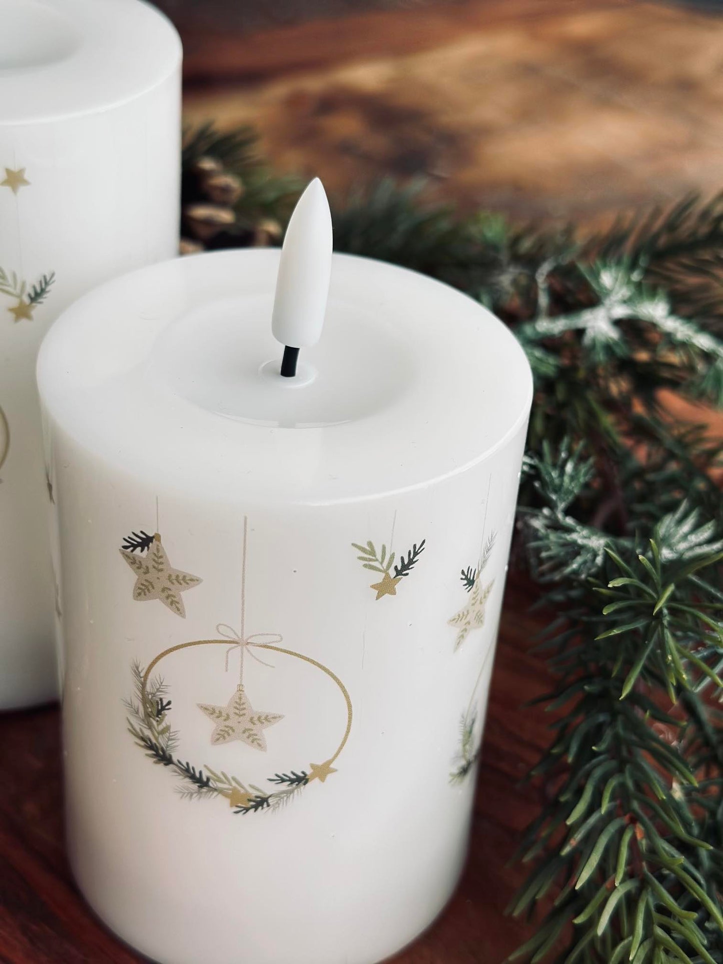 LED Bloklys TWINKLE CHRISTMAS - Sæt med 2stk.