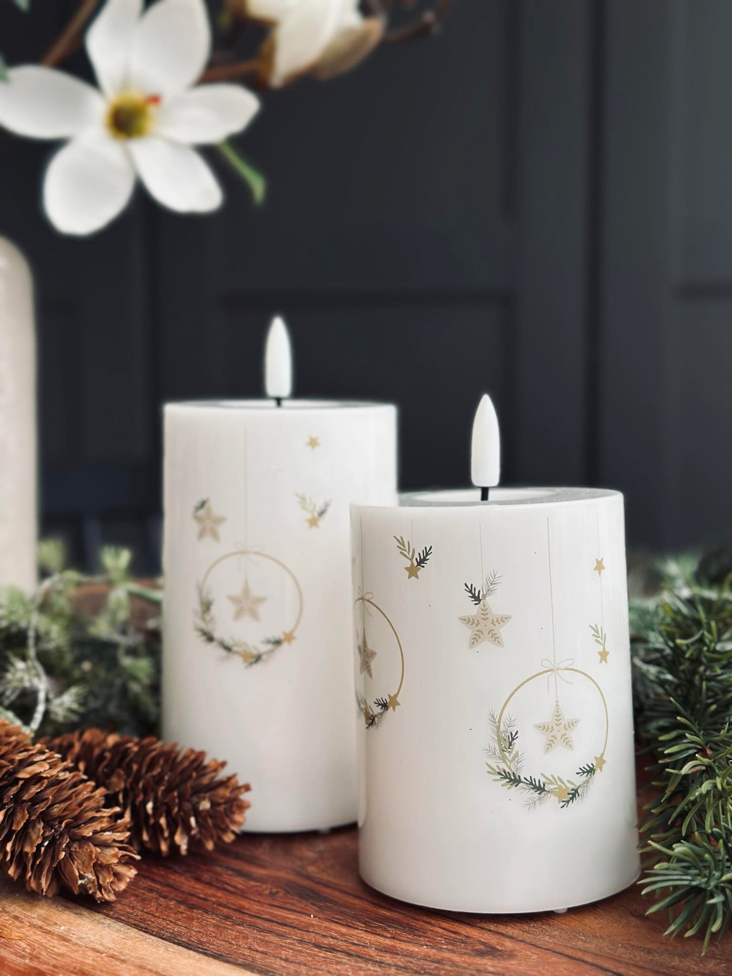 LED Bloklys TWINKLE CHRISTMAS - Sæt med 2stk.