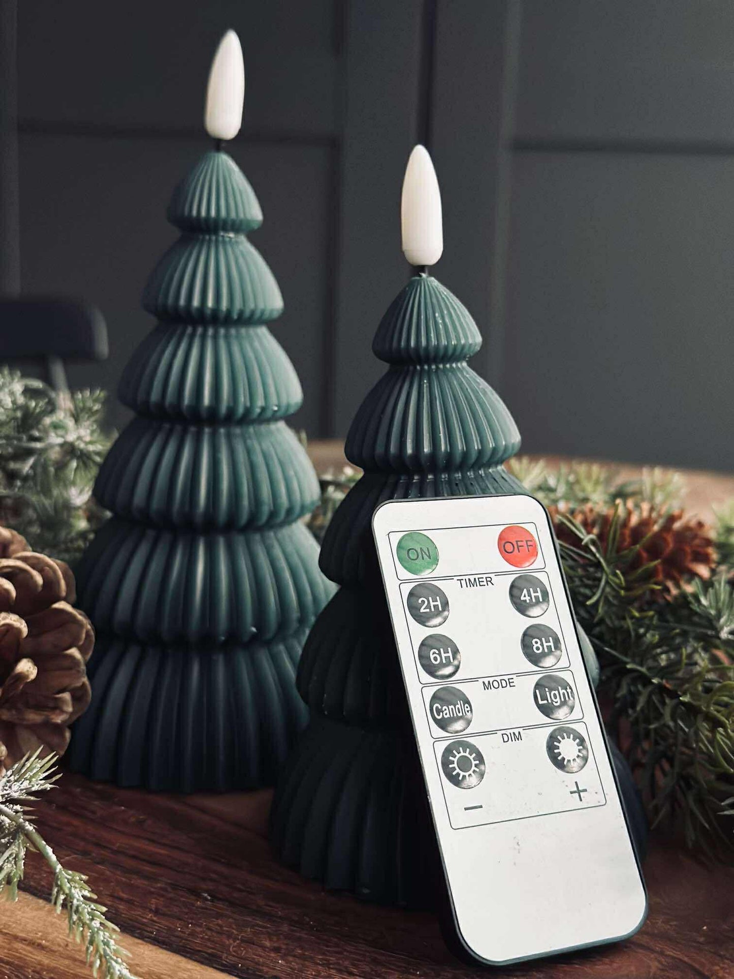 Juletræ med led lys - Sæt med 2 stk. Grøn