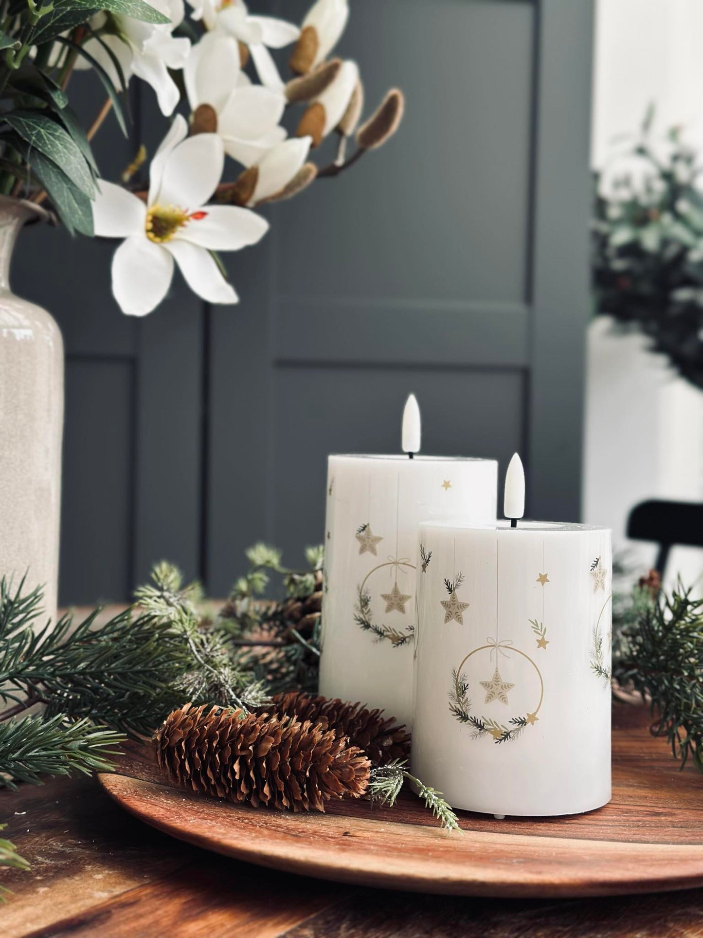 LED Bloklys TWINKLE CHRISTMAS - Sæt med 2stk.