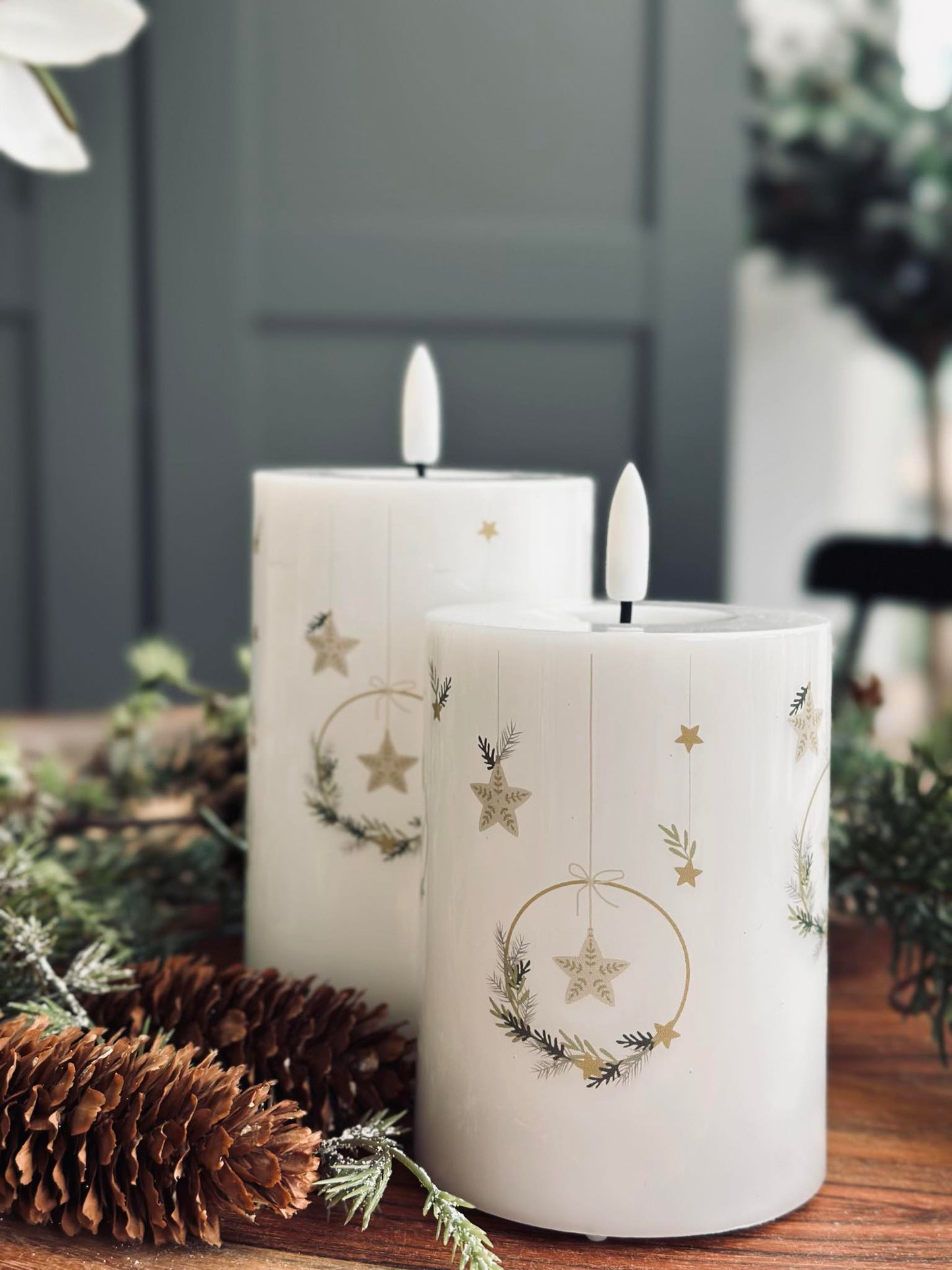 LED Bloklys TWINKLE CHRISTMAS - Sæt med 2stk.