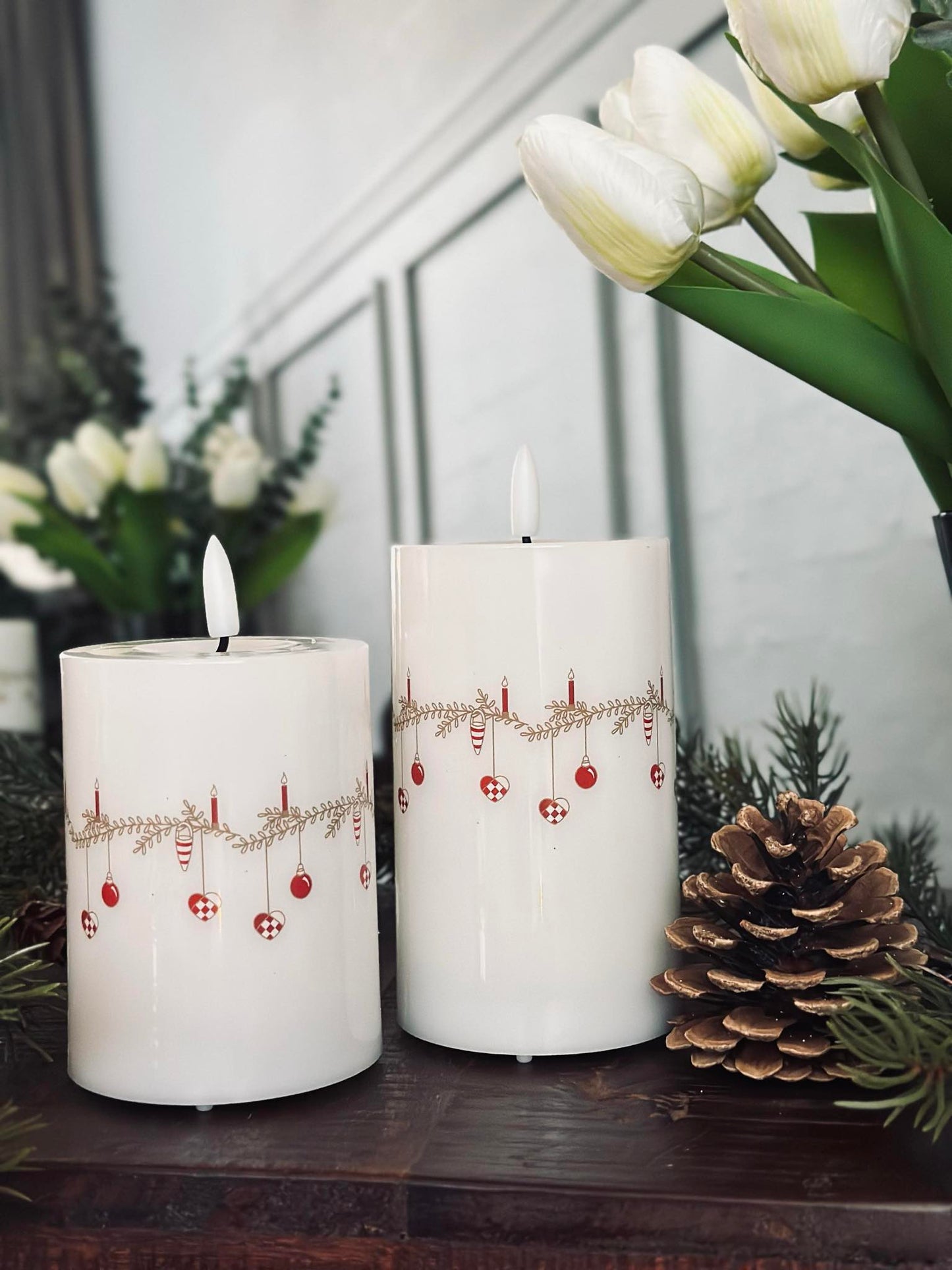 LED Bloklys TWINKLE CHRISTMAS - Sæt med 2stk.